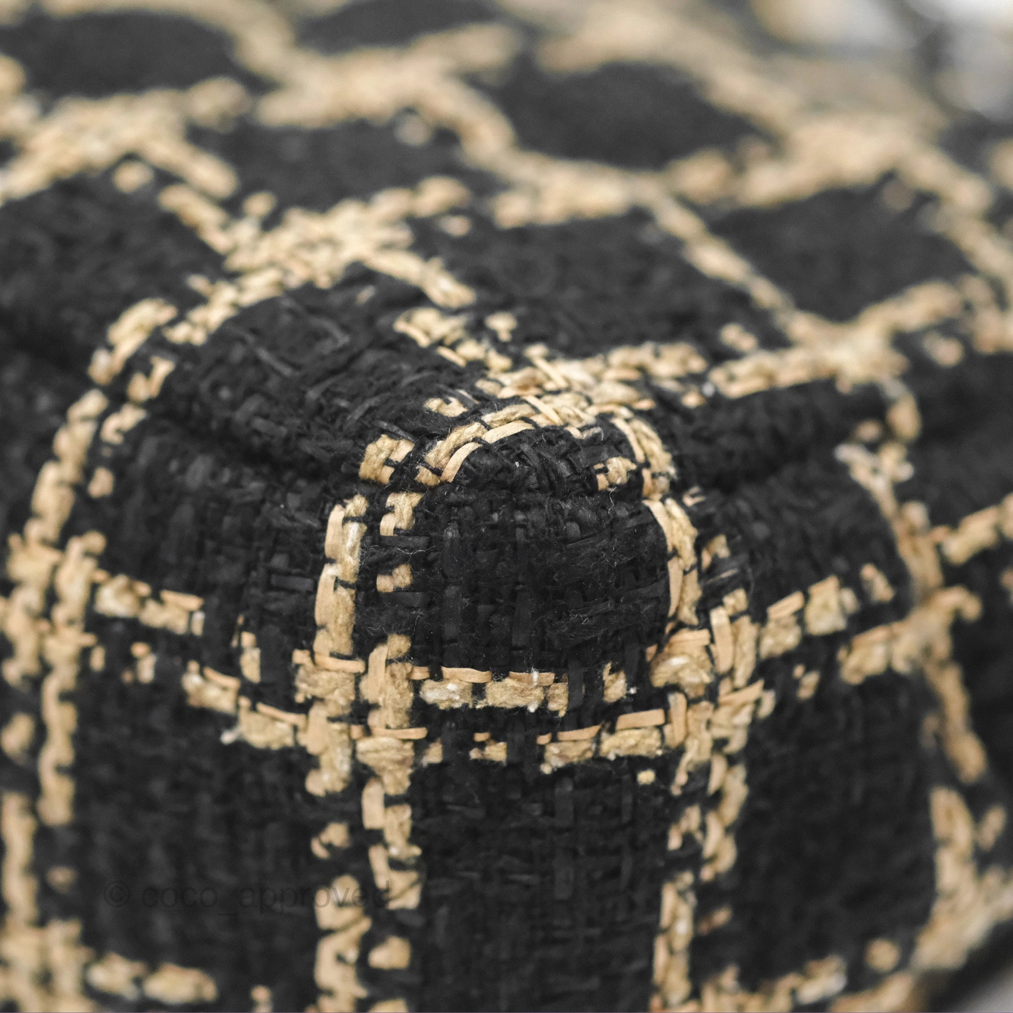 Chanel 19 Small Grid Black Beige Tweed Mixed Hardware
