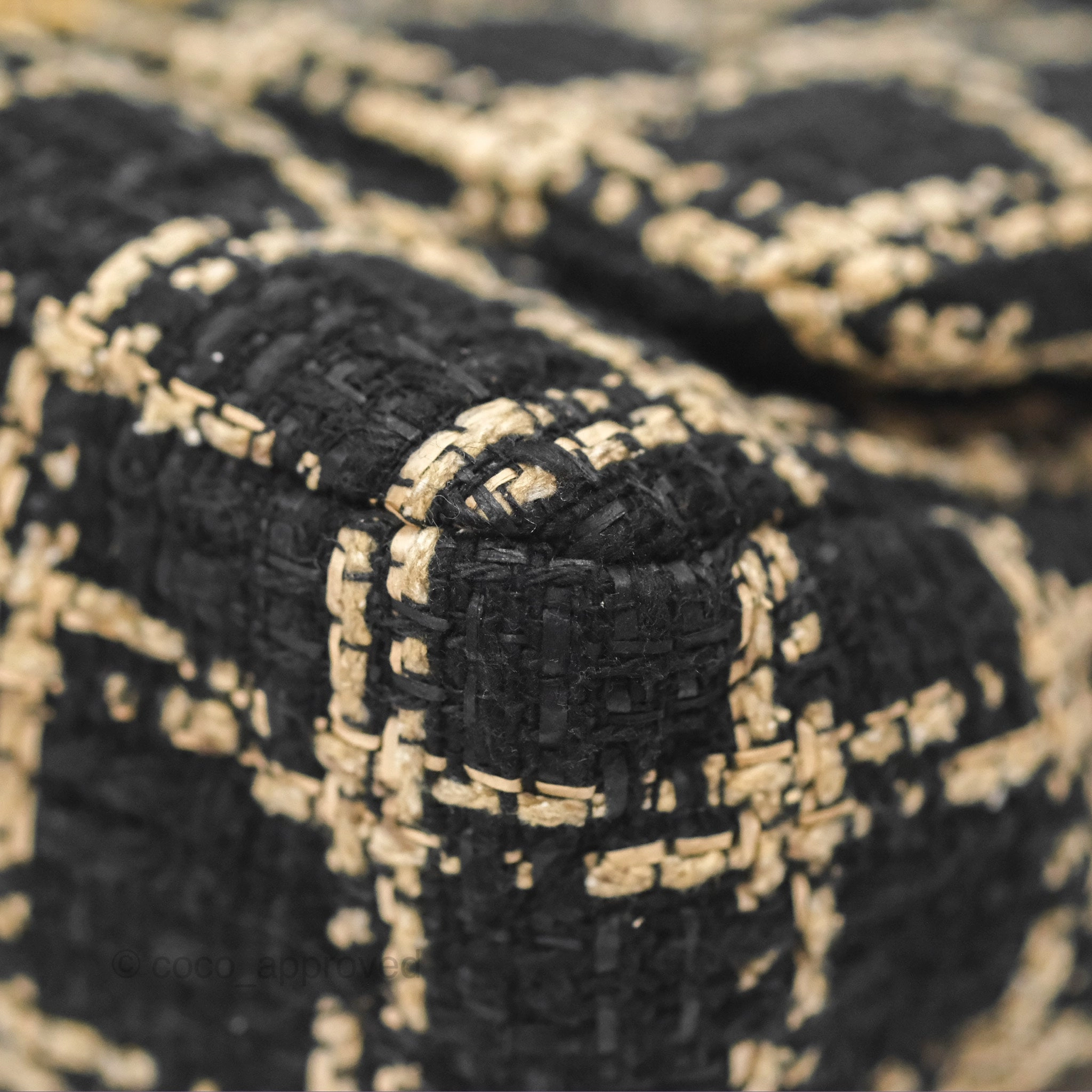 Chanel 19 Small Grid Black Beige Tweed Mixed Hardware