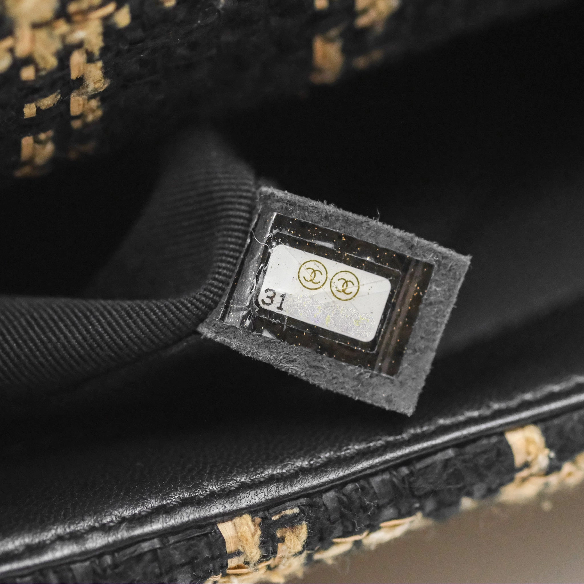 Chanel 19 Small Grid Black Beige Tweed Mixed Hardware