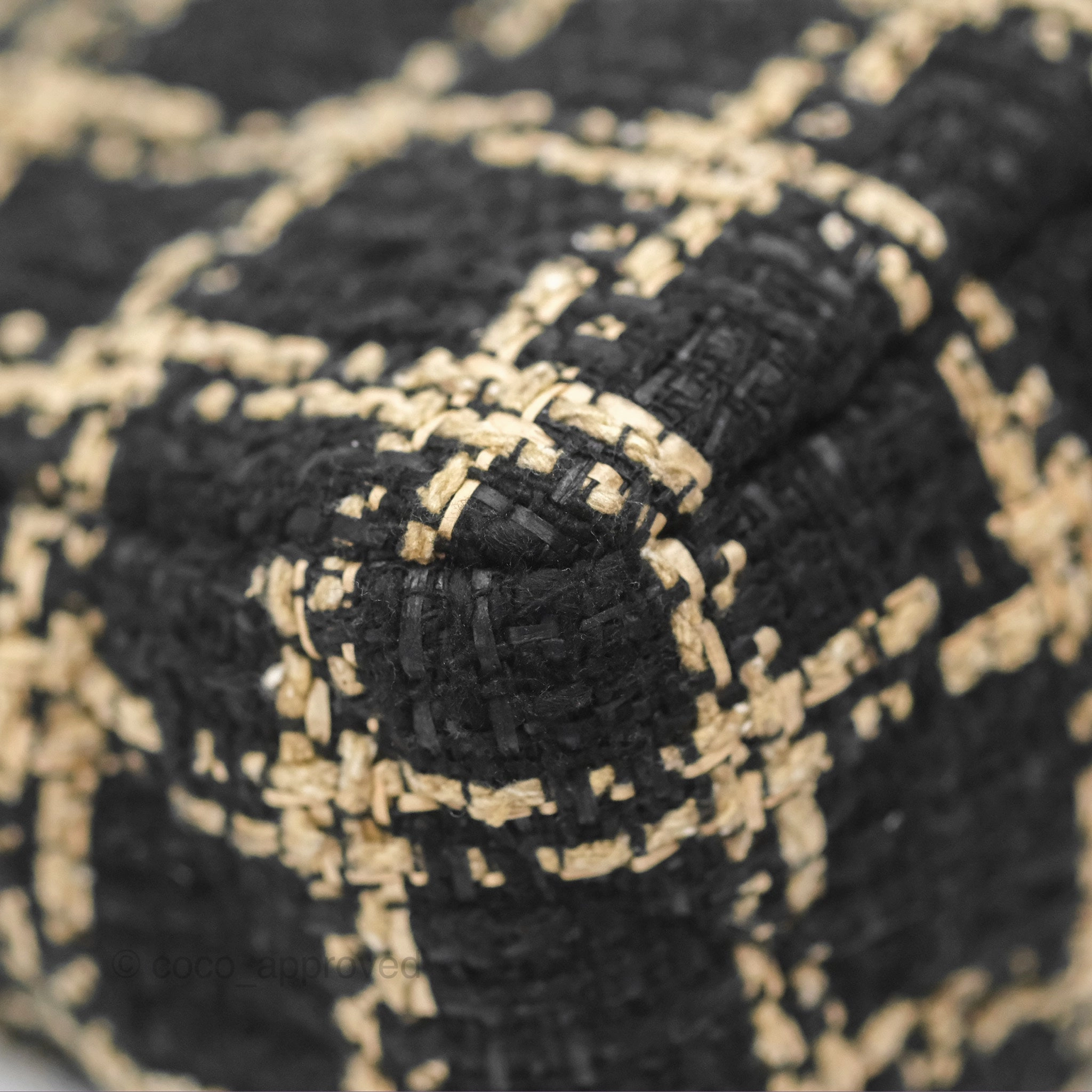 Chanel 19 Small Grid Black Beige Tweed Mixed Hardware