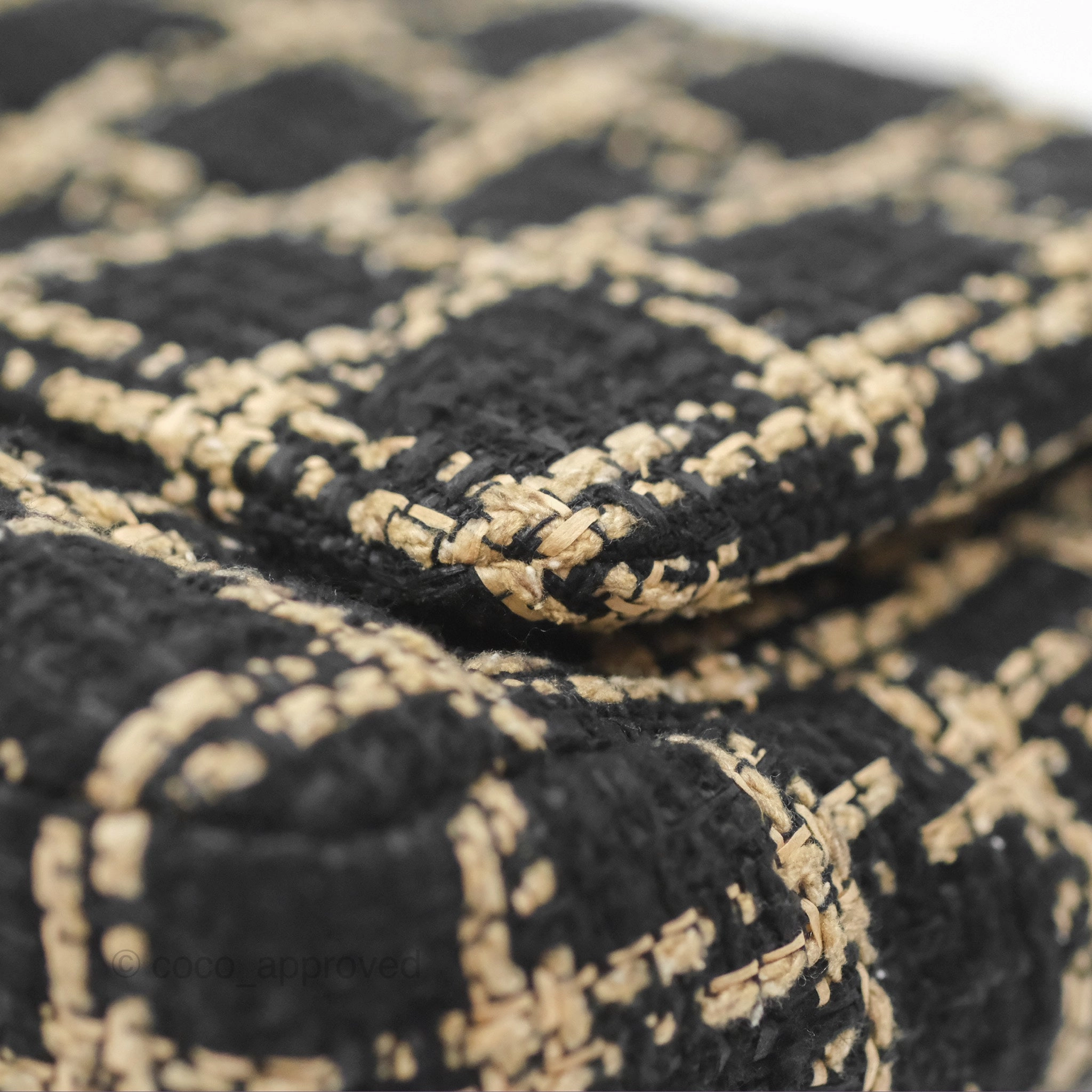 Chanel 19 Small Grid Black Beige Tweed Mixed Hardware