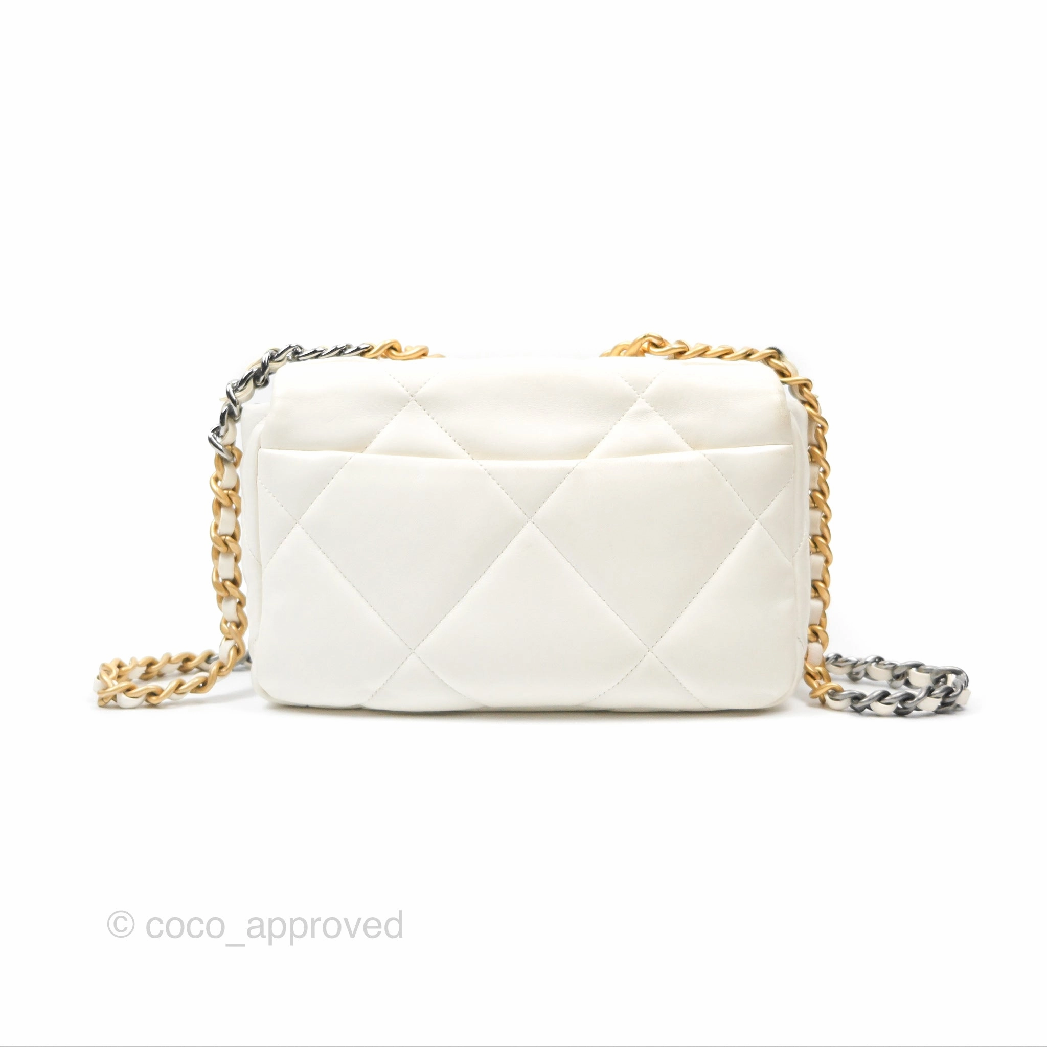 Chanel 19 Small Ivory White Lambskin Mixed Hardware