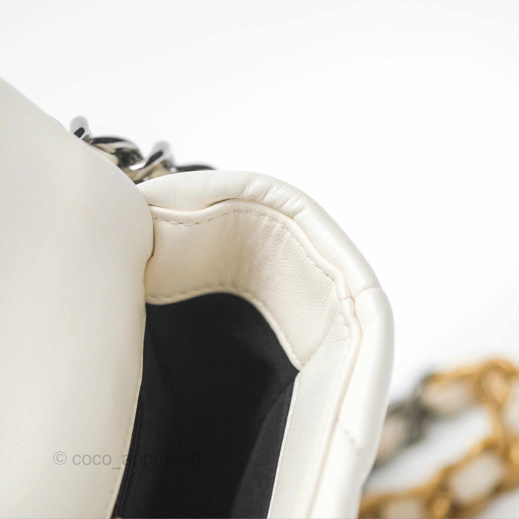 Chanel 19 Small Ivory White Lambskin Mixed Hardware