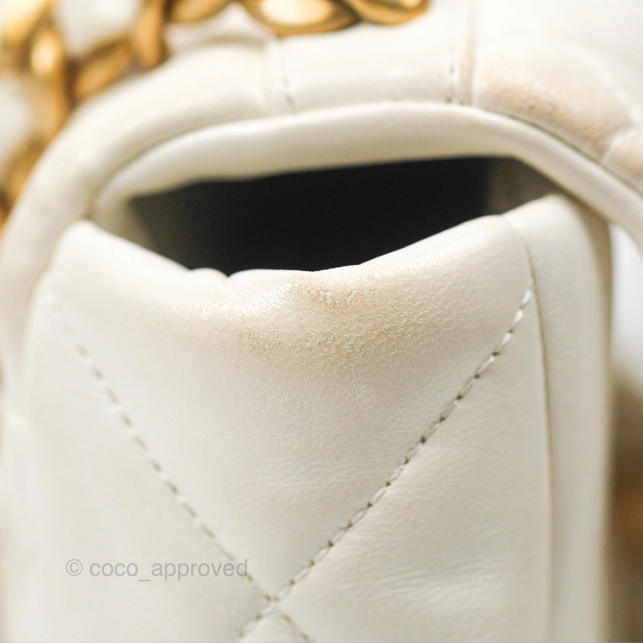 Chanel 19 Small Ivory White Lambskin Mixed Hardware