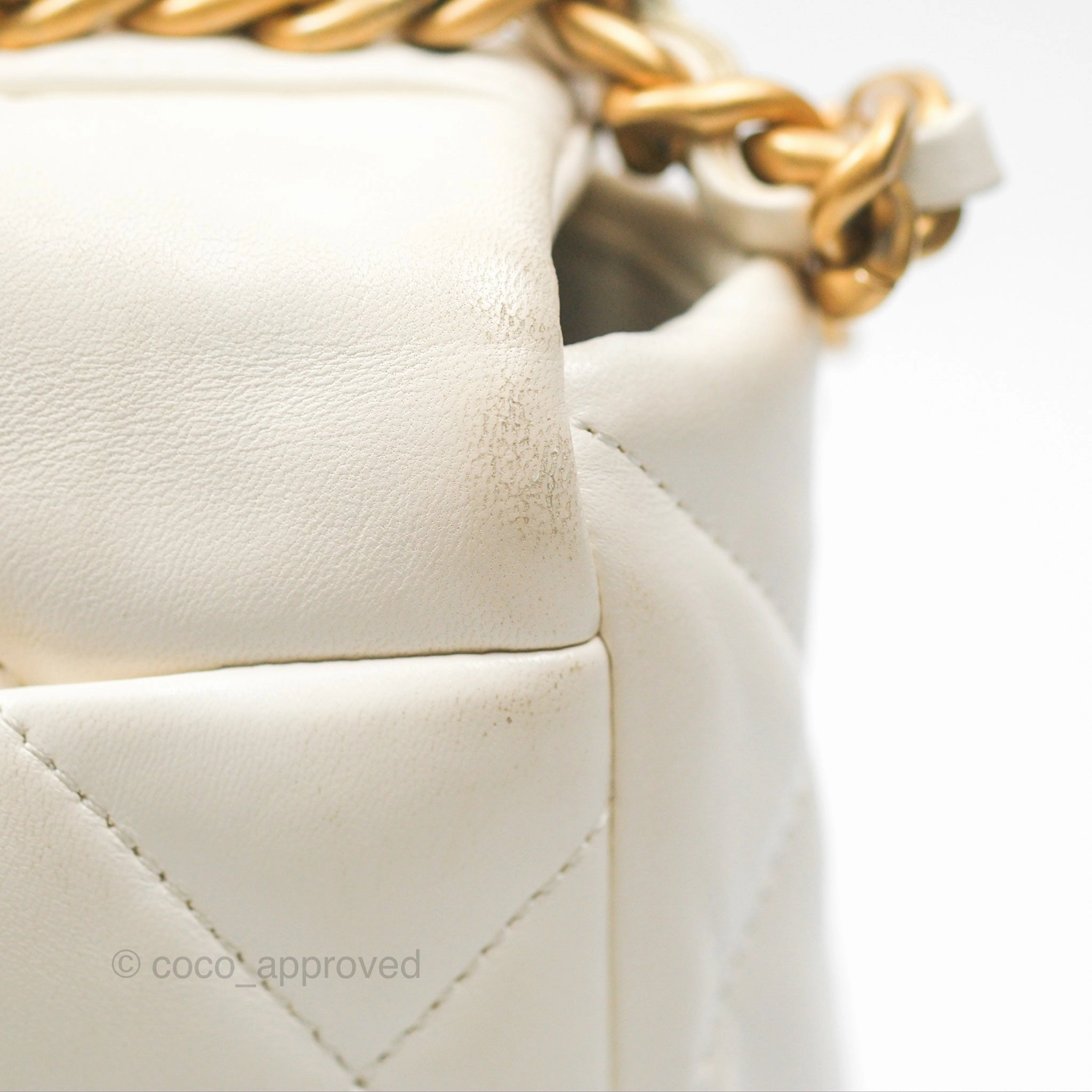 Chanel 19 Small Ivory White Lambskin Mixed Hardware