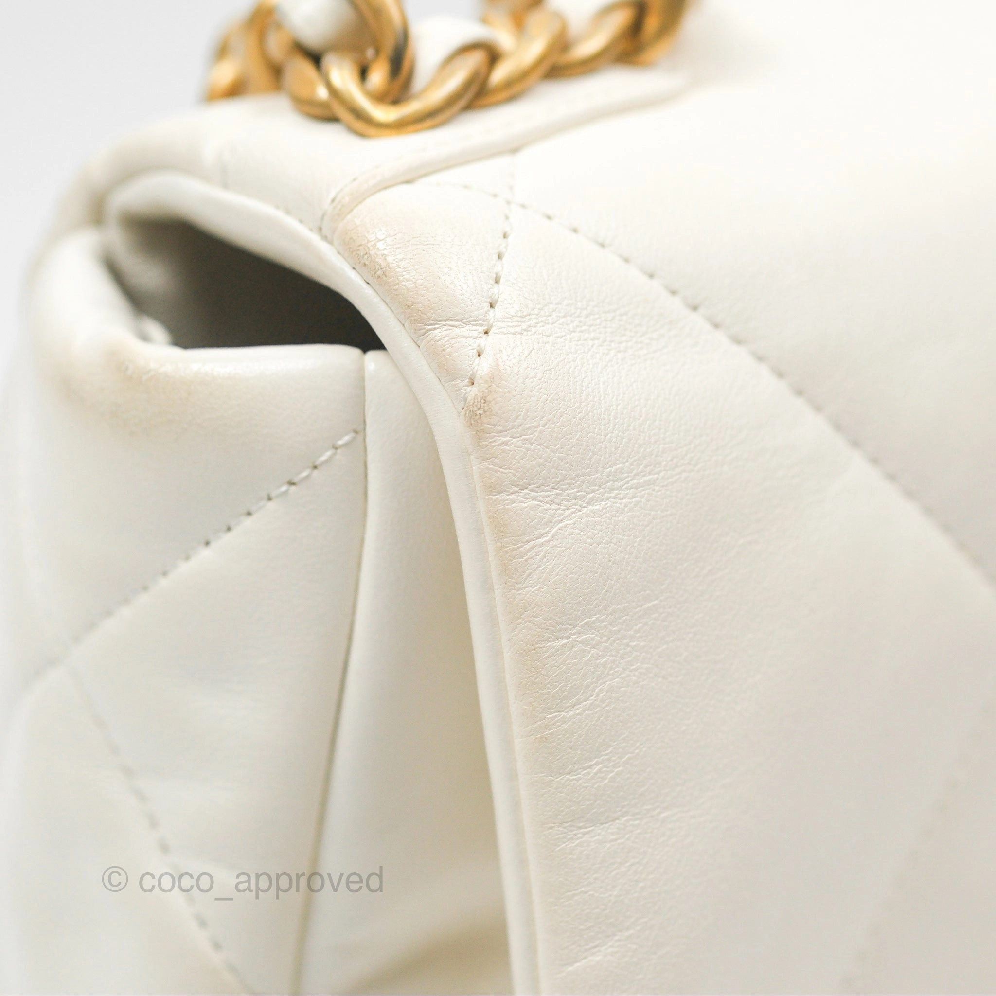 Chanel 19 Small Ivory White Lambskin Mixed Hardware