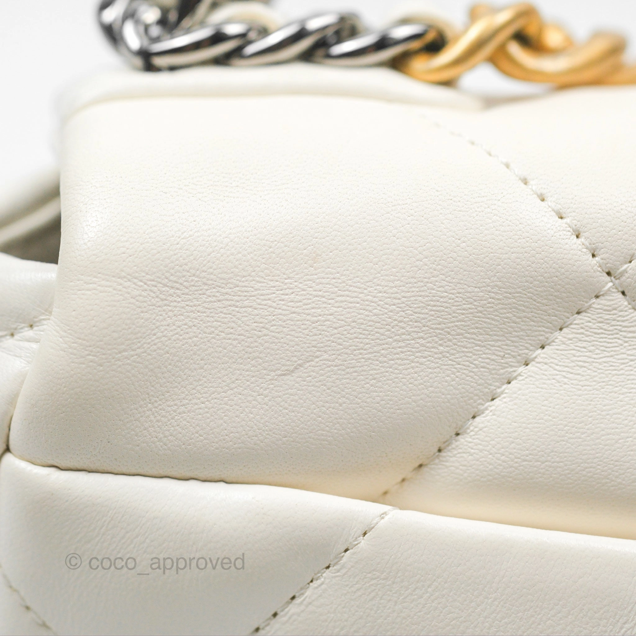Chanel 19 Small Ivory White Lambskin Mixed Hardware