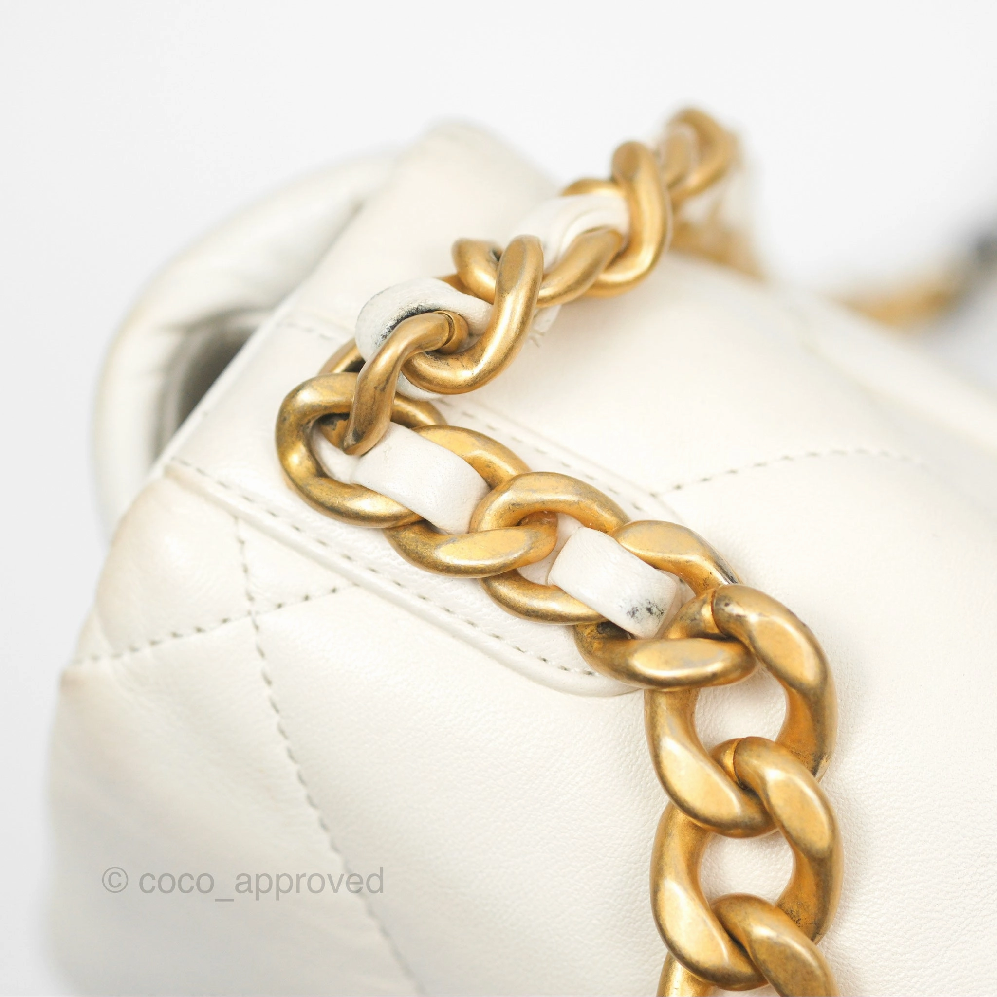 Chanel 19 Small Ivory White Lambskin Mixed Hardware