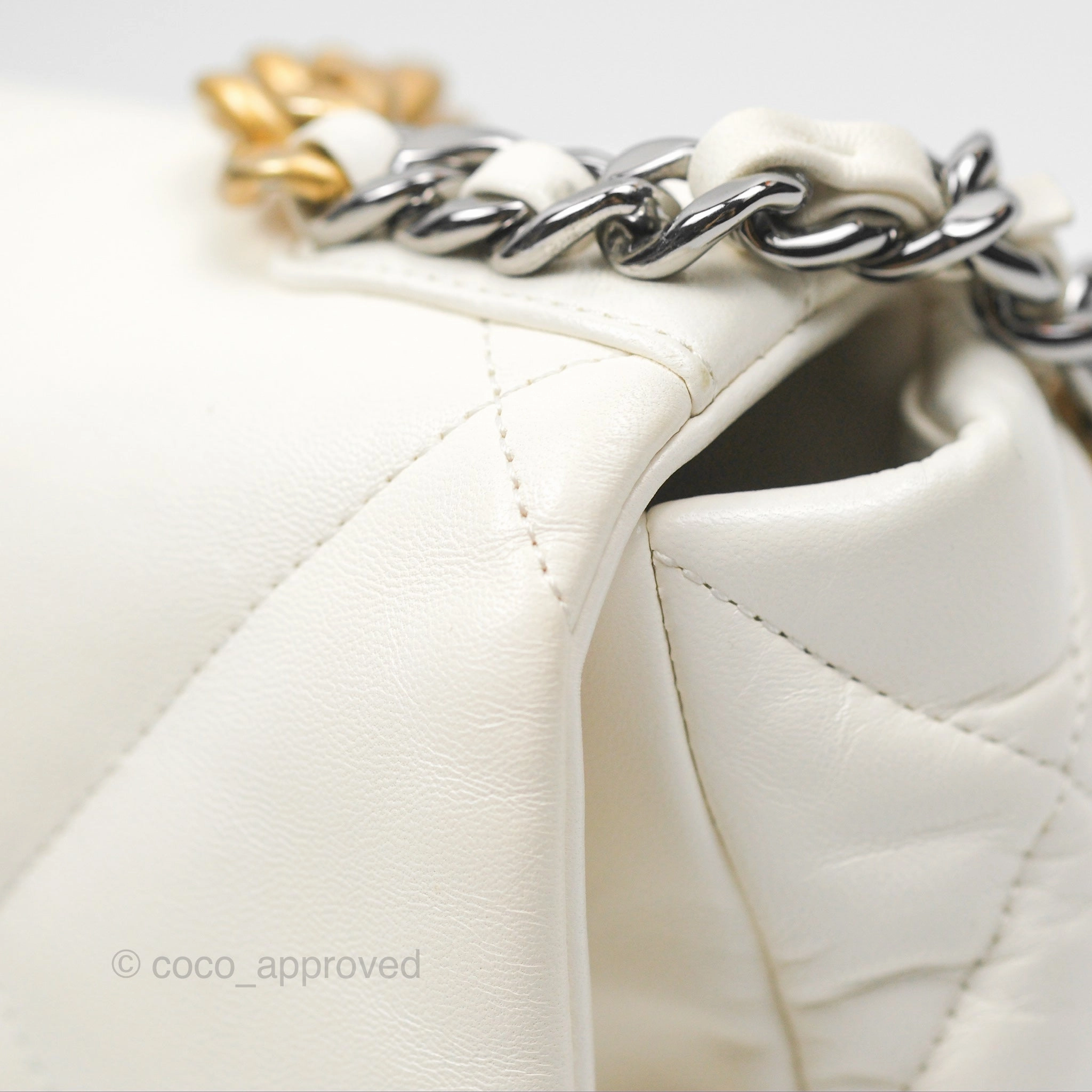Chanel 19 Small Ivory White Lambskin Mixed Hardware