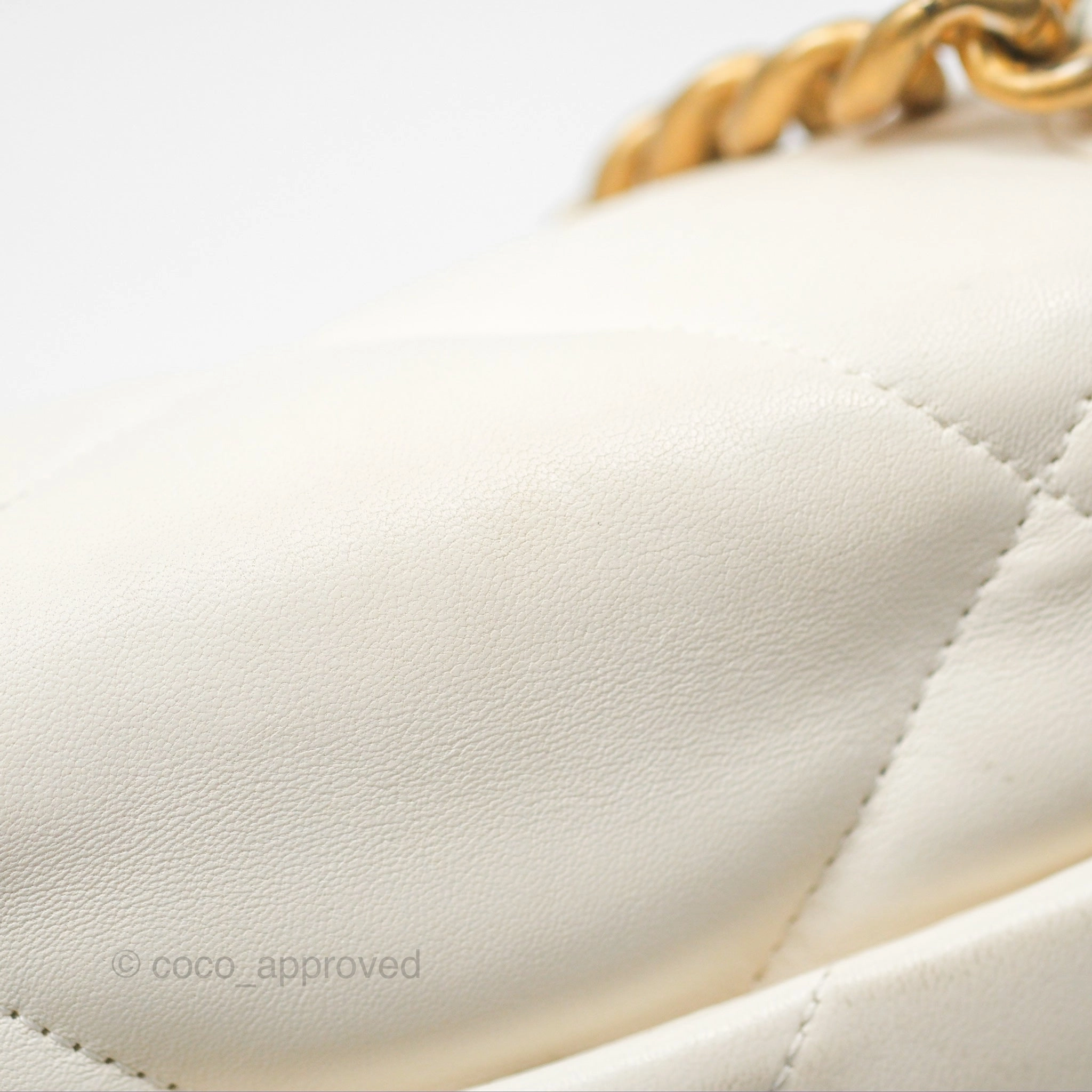 Chanel 19 Small Ivory White Lambskin Mixed Hardware
