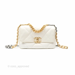 Chanel 19 Small Ivory White Lambskin Mixed Hardware