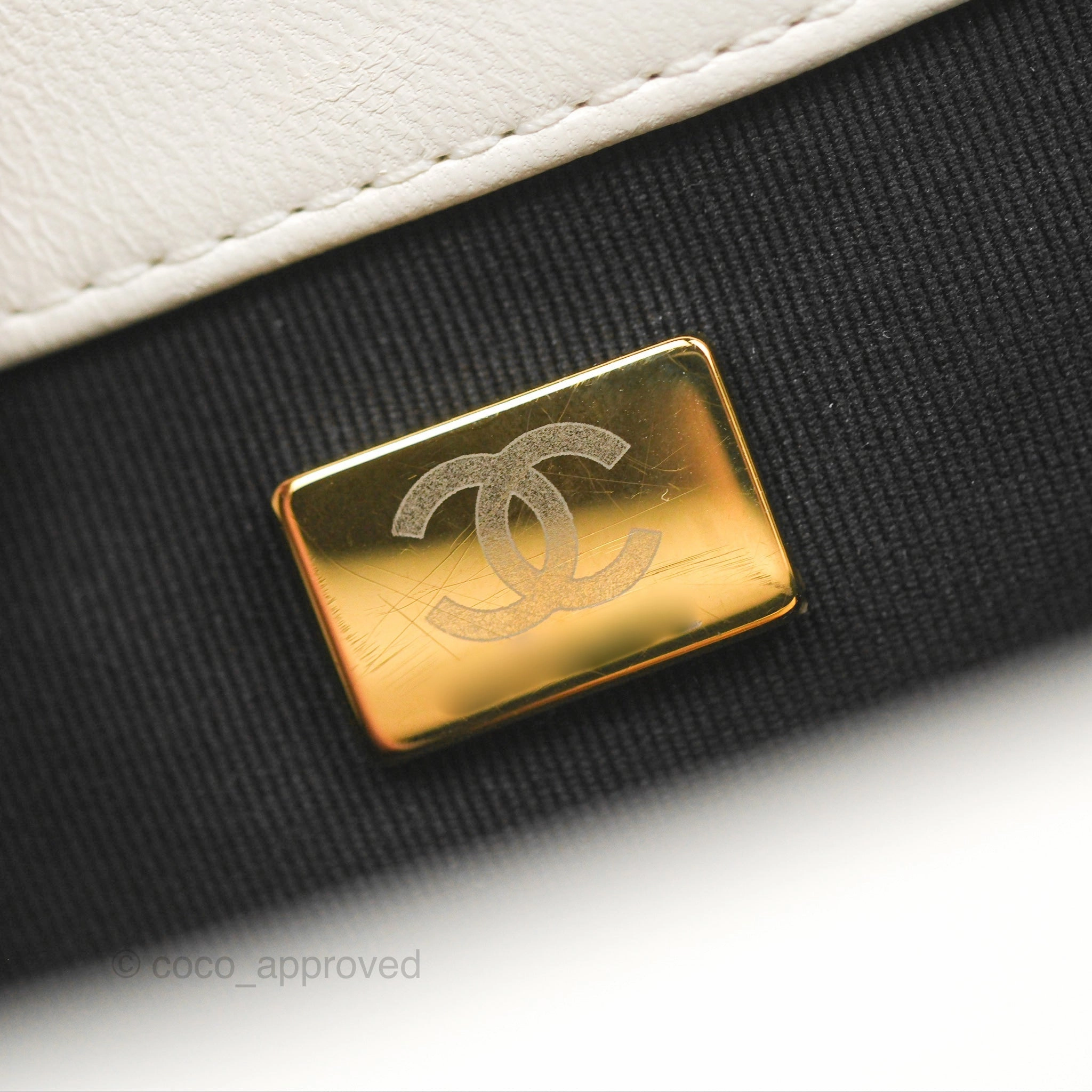 Chanel 19 Small Ivory White Lambskin Mixed Hardware