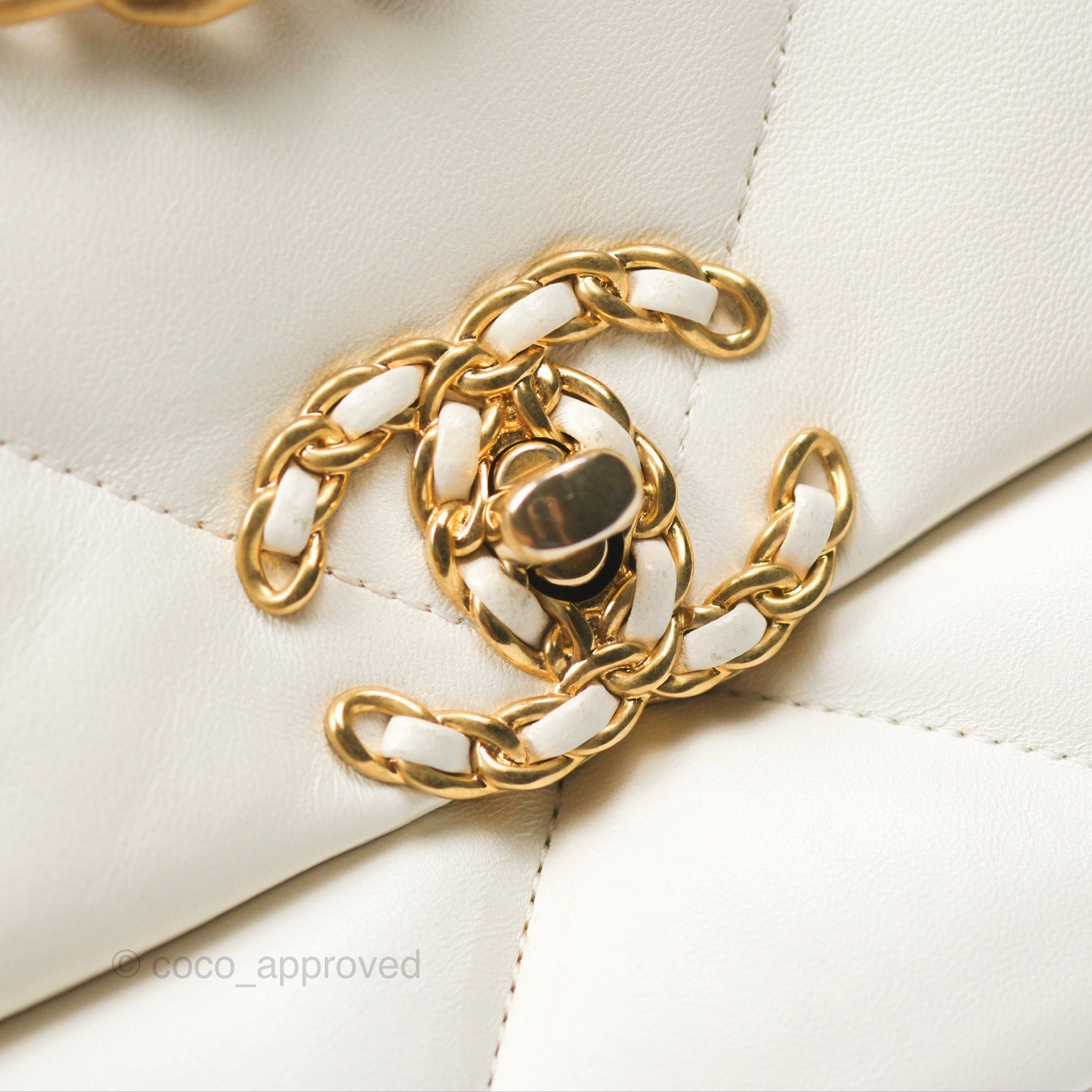 Chanel 19 Small Ivory White Lambskin Mixed Hardware