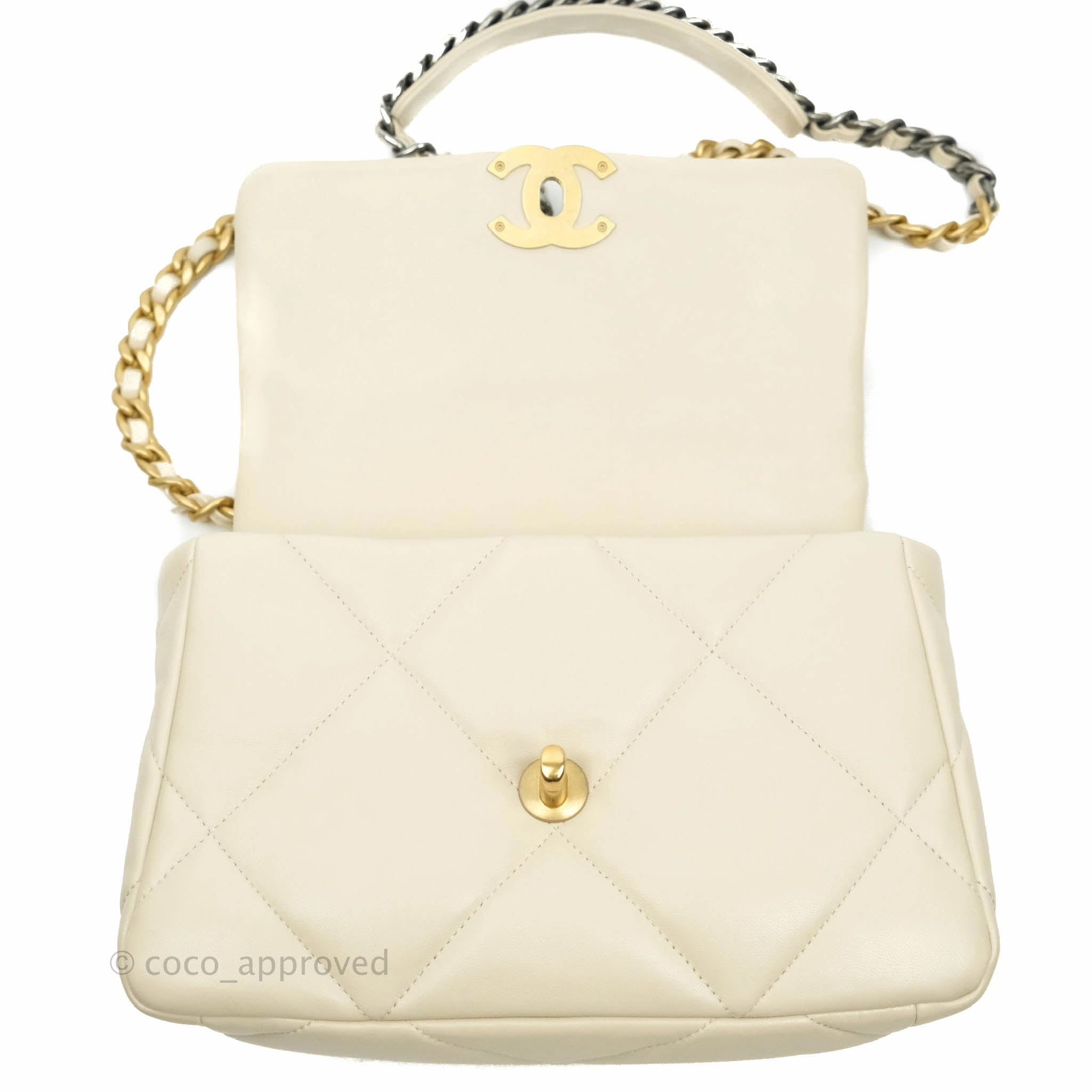 Chanel 19 Small Light Beige Lambskin Mixed Hardware 21C