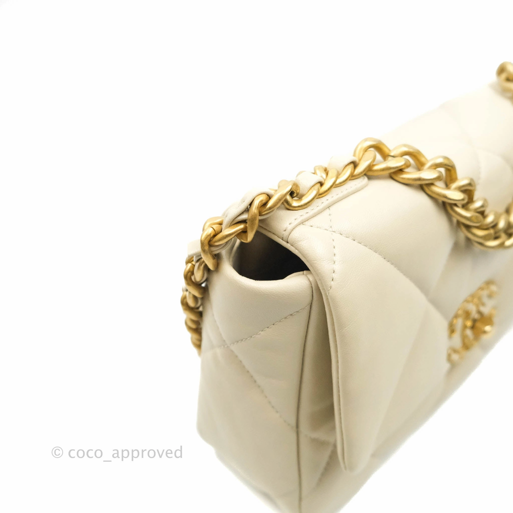 Chanel 19 Small Light Beige Lambskin Mixed Hardware 21C