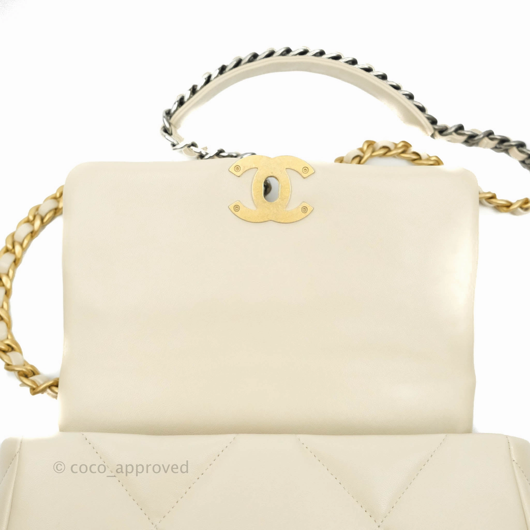 Chanel 19 Small Light Beige Lambskin Mixed Hardware 21C