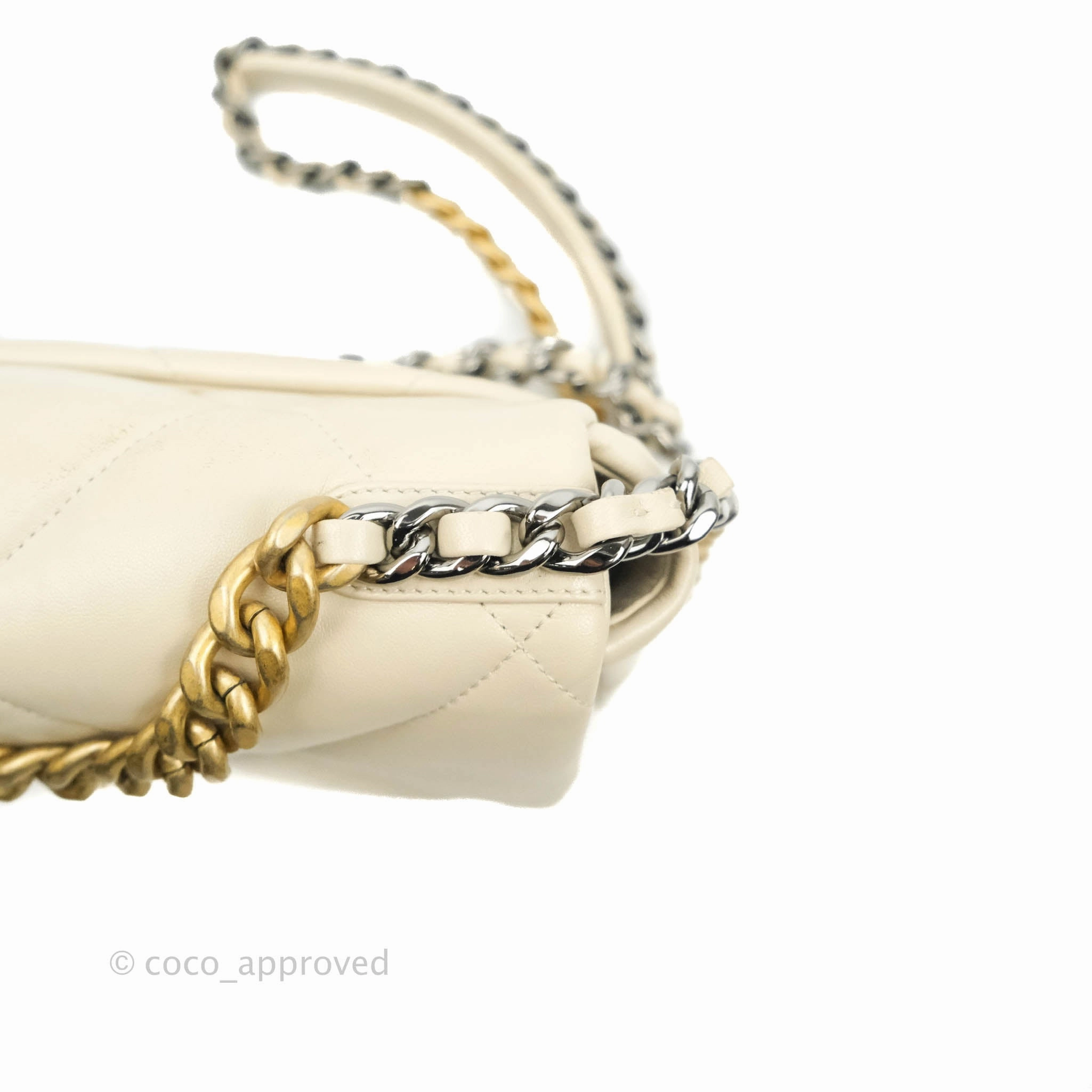 Chanel 19 Small Light Beige Lambskin Mixed Hardware 21C