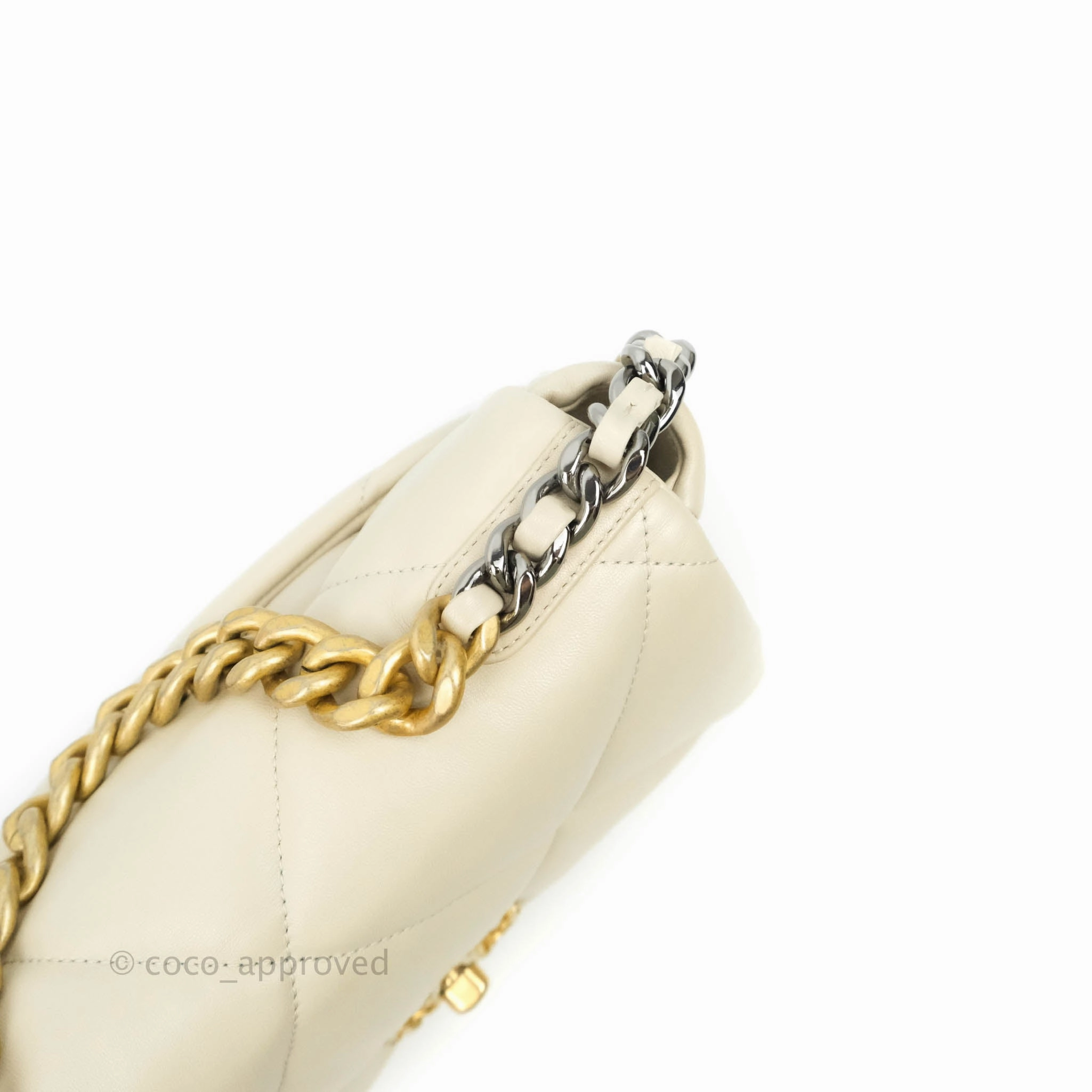 Chanel 19 Small Light Beige Lambskin Mixed Hardware 21C