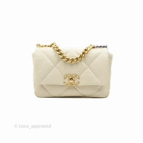 Chanel 19 Small Light Beige Lambskin Mixed Hardware 21C