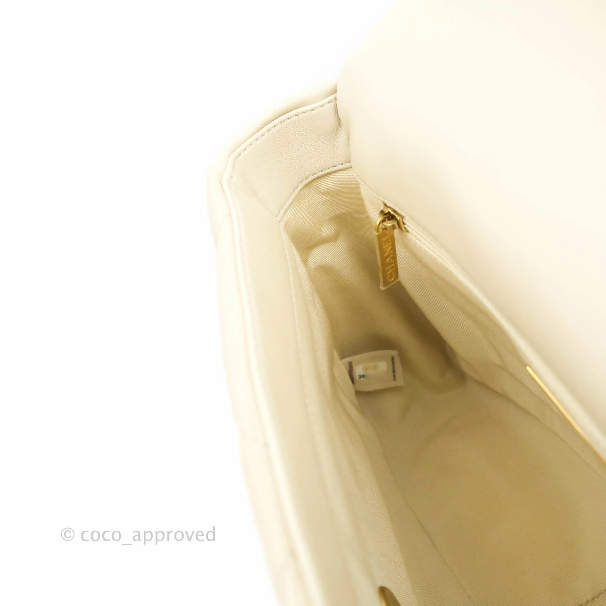 Chanel 19 Small Light Beige Lambskin Mixed Hardware 21C