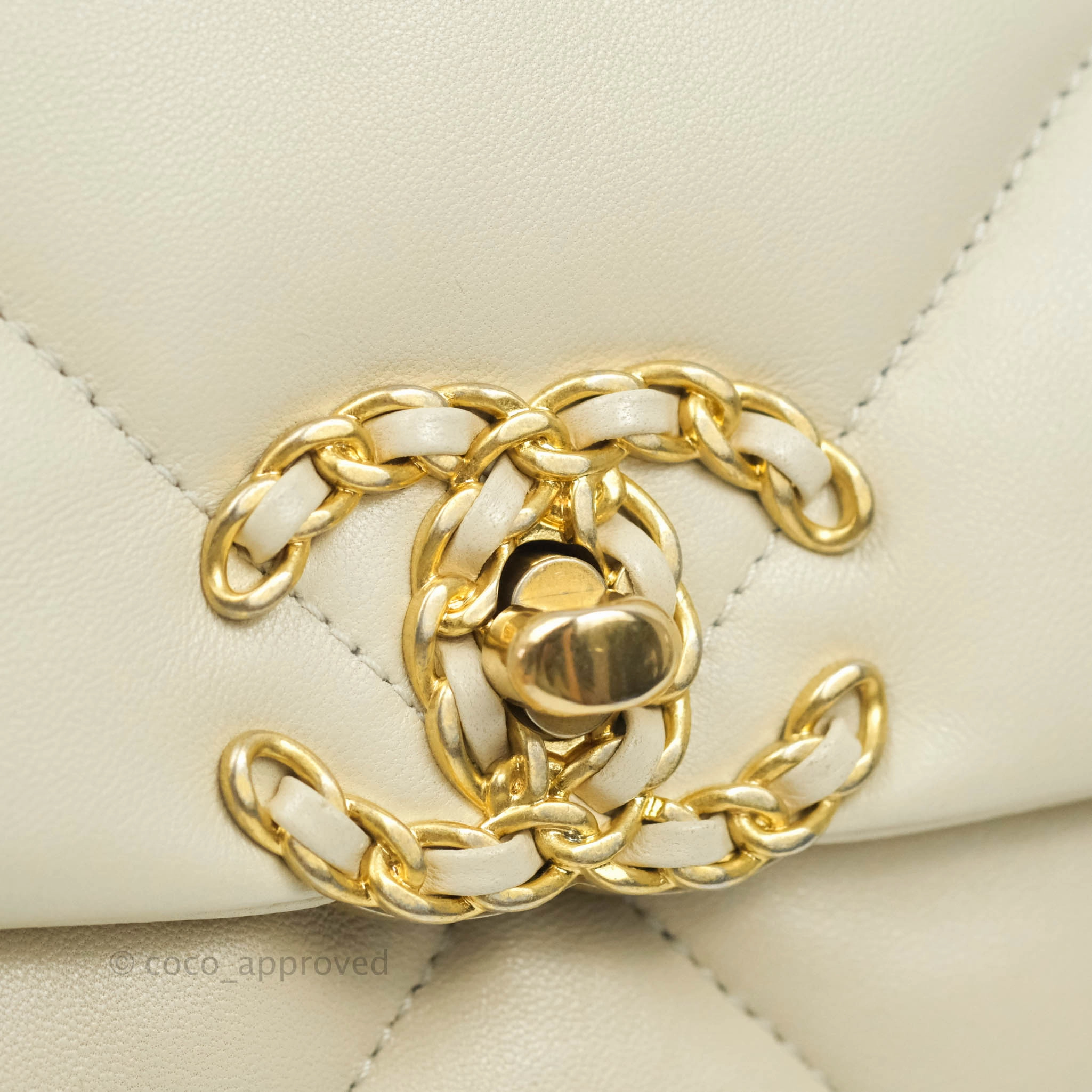 Chanel 19 Small Light Beige Lambskin Mixed Hardware 21C
