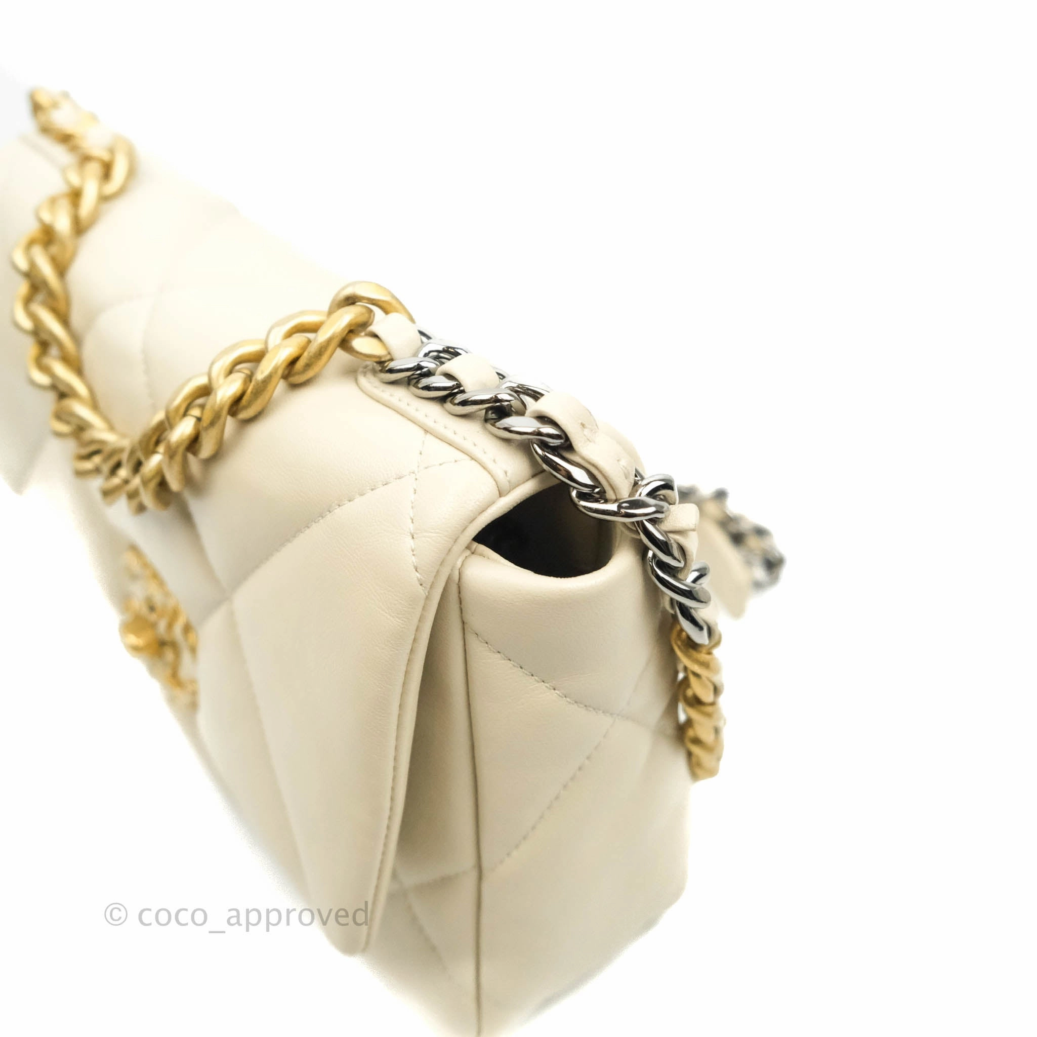 Chanel 19 Small Light Beige Lambskin Mixed Hardware 21C