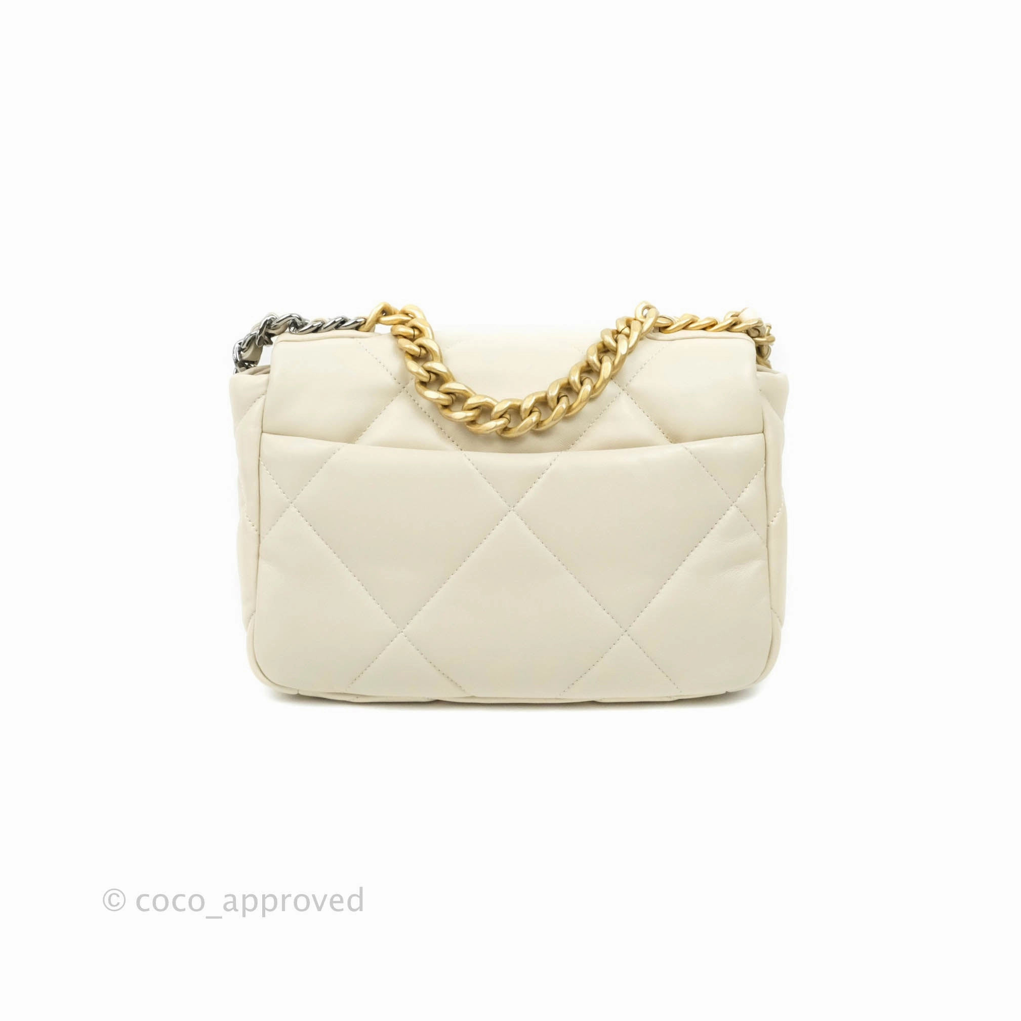 Chanel 19 Small Light Beige Lambskin Mixed Hardware 21C