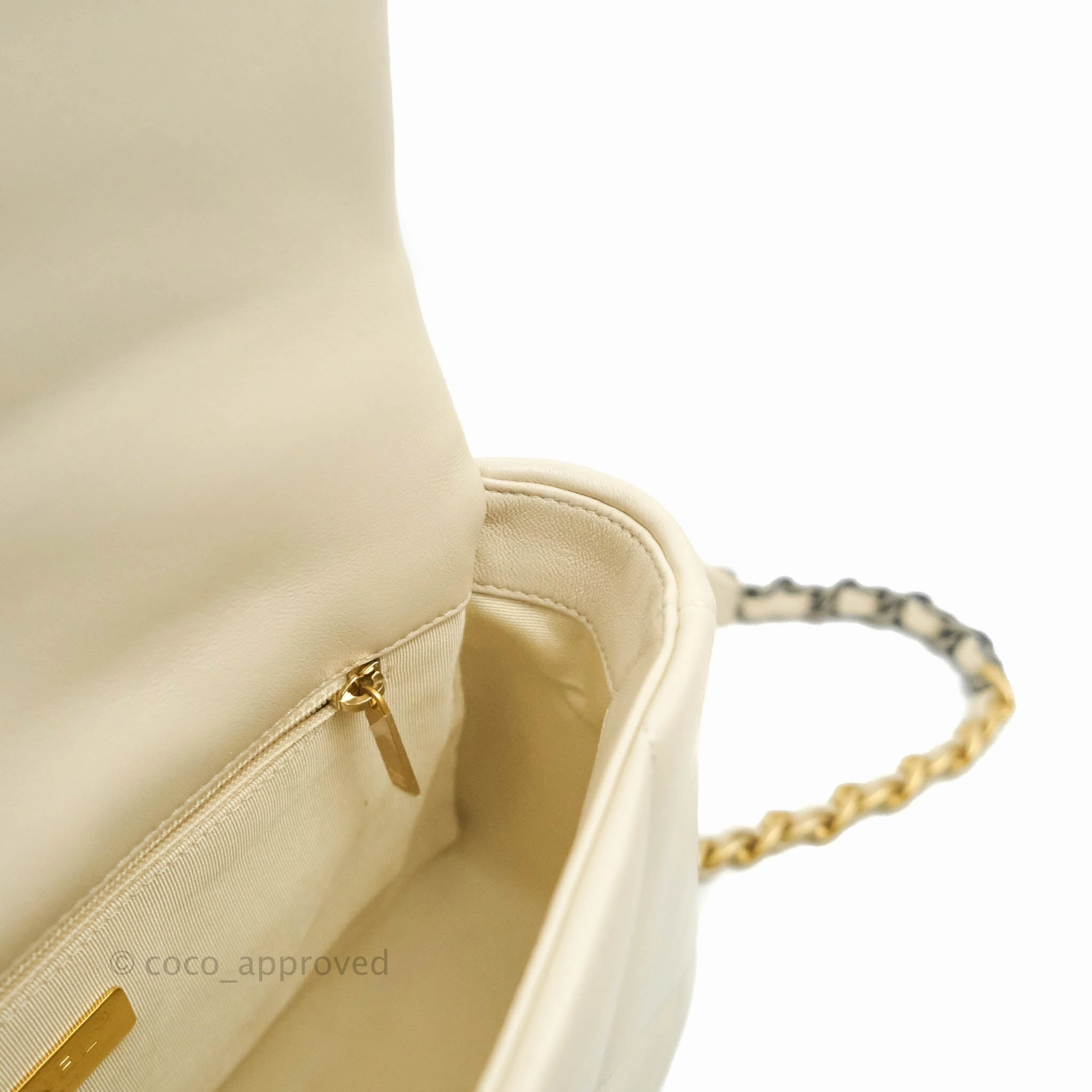 Chanel 19 Small Light Beige Lambskin Mixed Hardware 21C