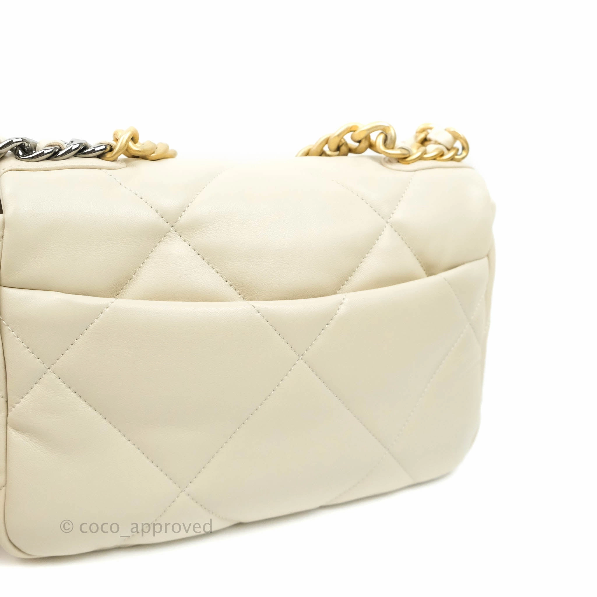 Chanel 19 Small Light Beige Lambskin Mixed Hardware 21C