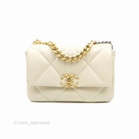 Chanel 19 Small Light Beige Lambskin Mixed Hardware 21C