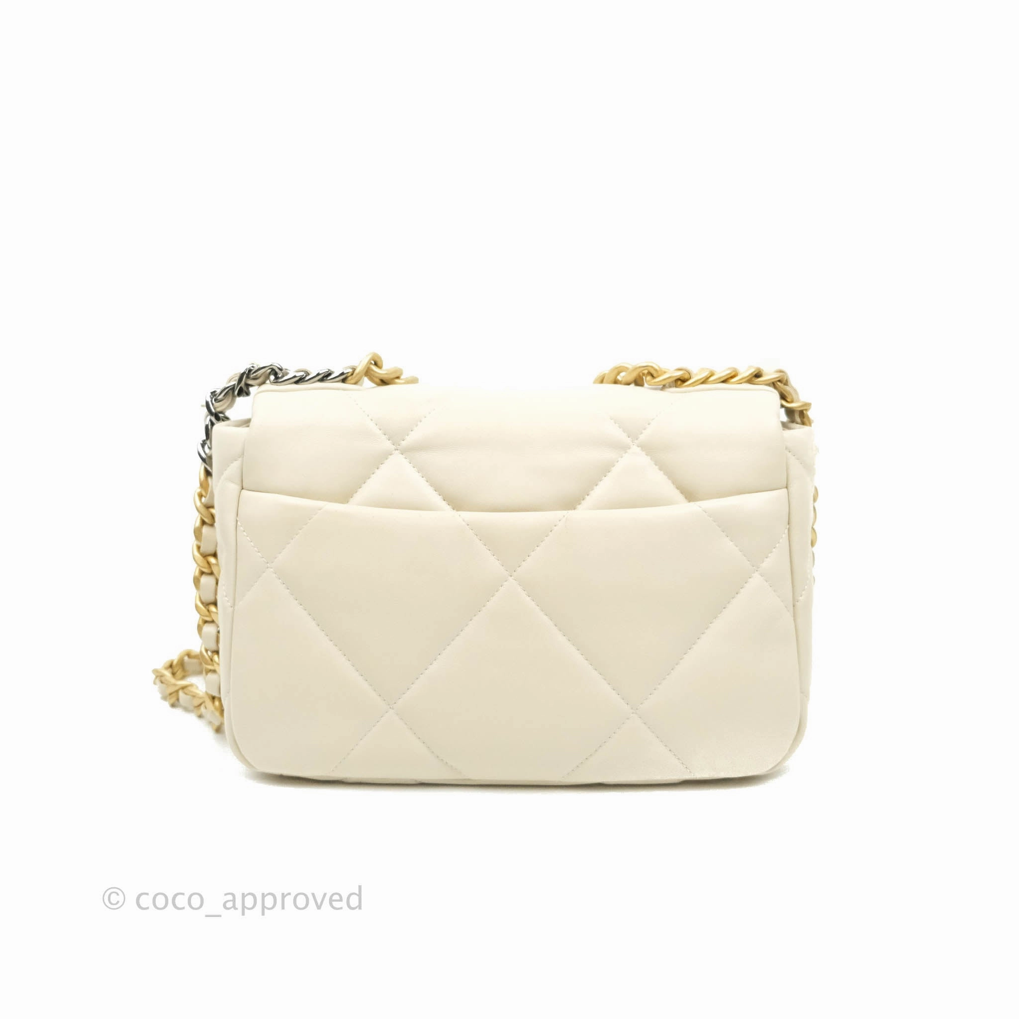 Chanel 19 Small Light Beige Lambskin Mixed Hardware 21C