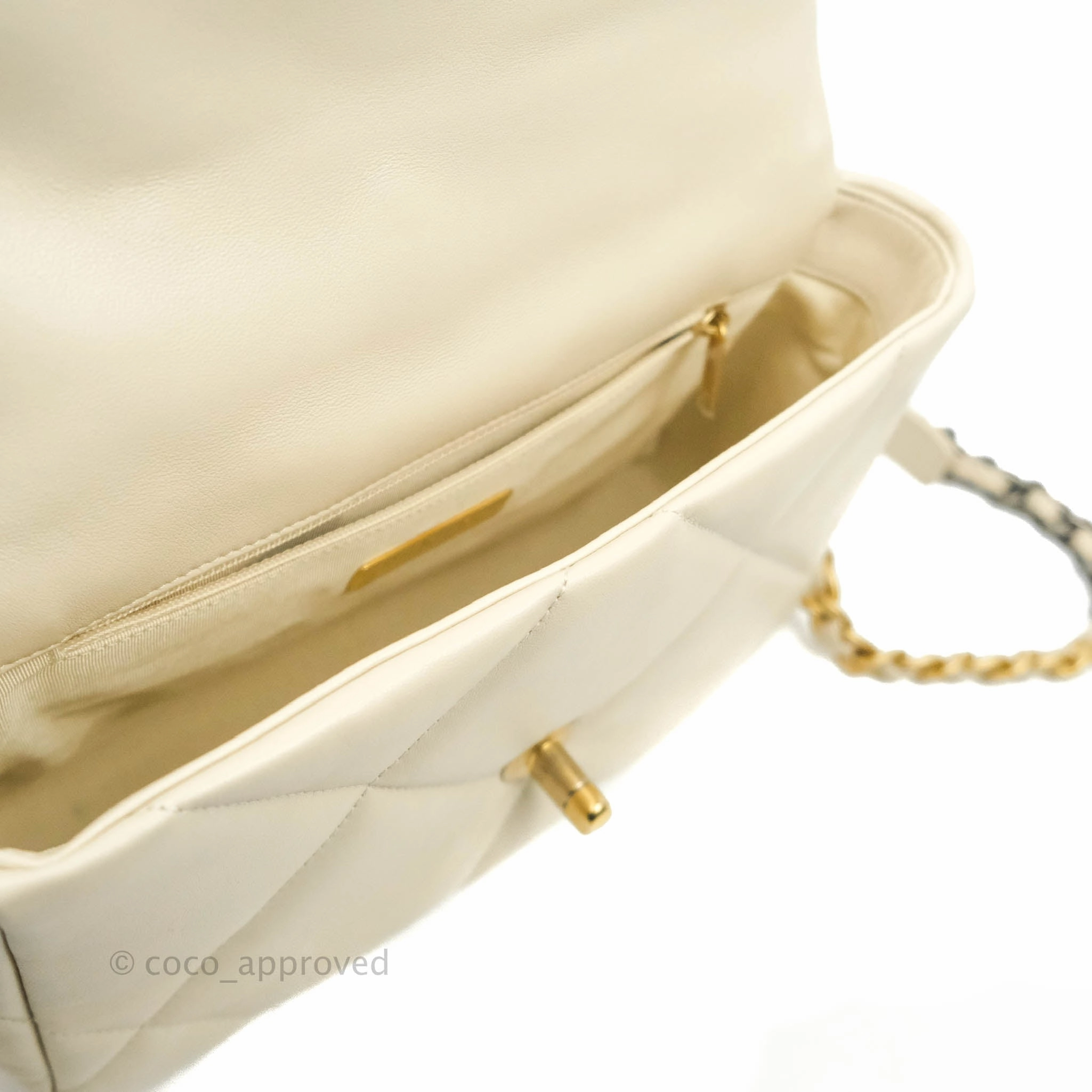 Chanel 19 Small Light Beige Lambskin Mixed Hardware 21C