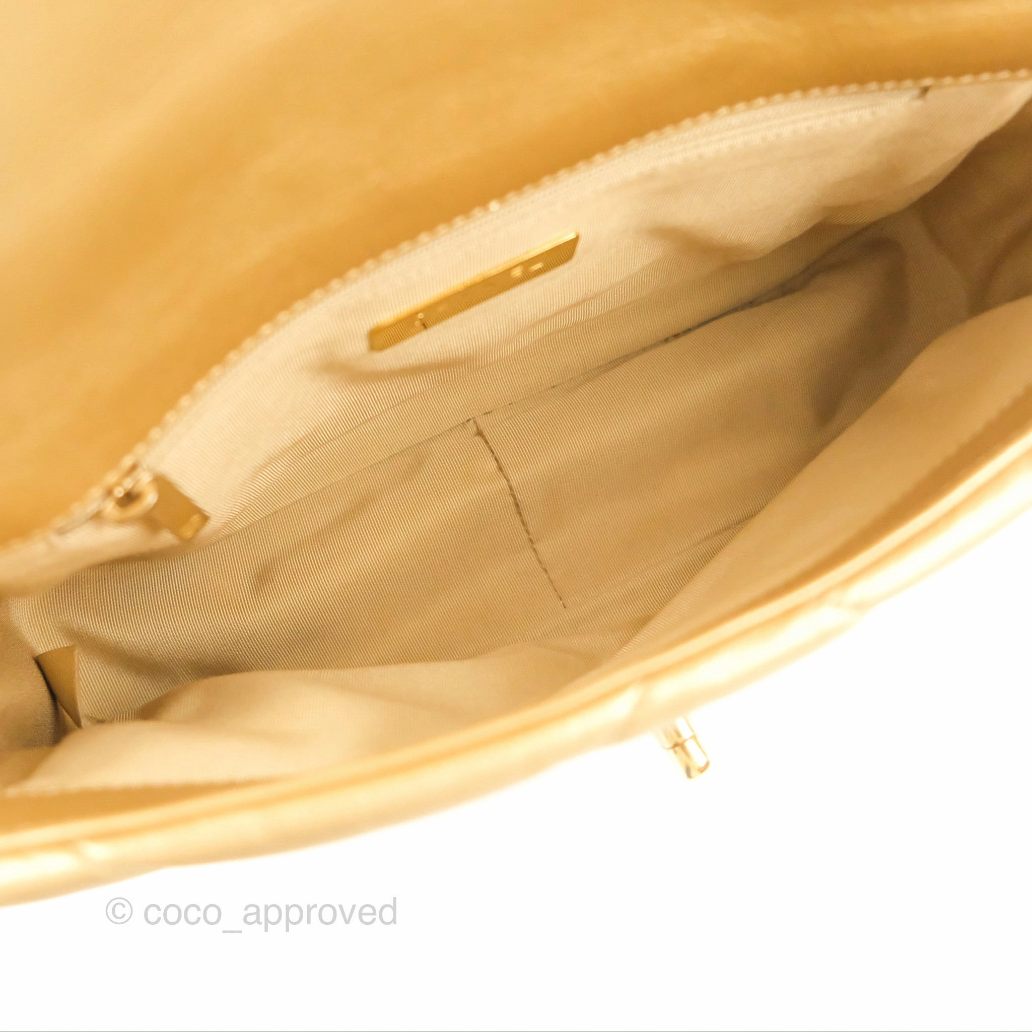 Chanel 19 Small Metallic Gold Lambskin Mixed Hardware