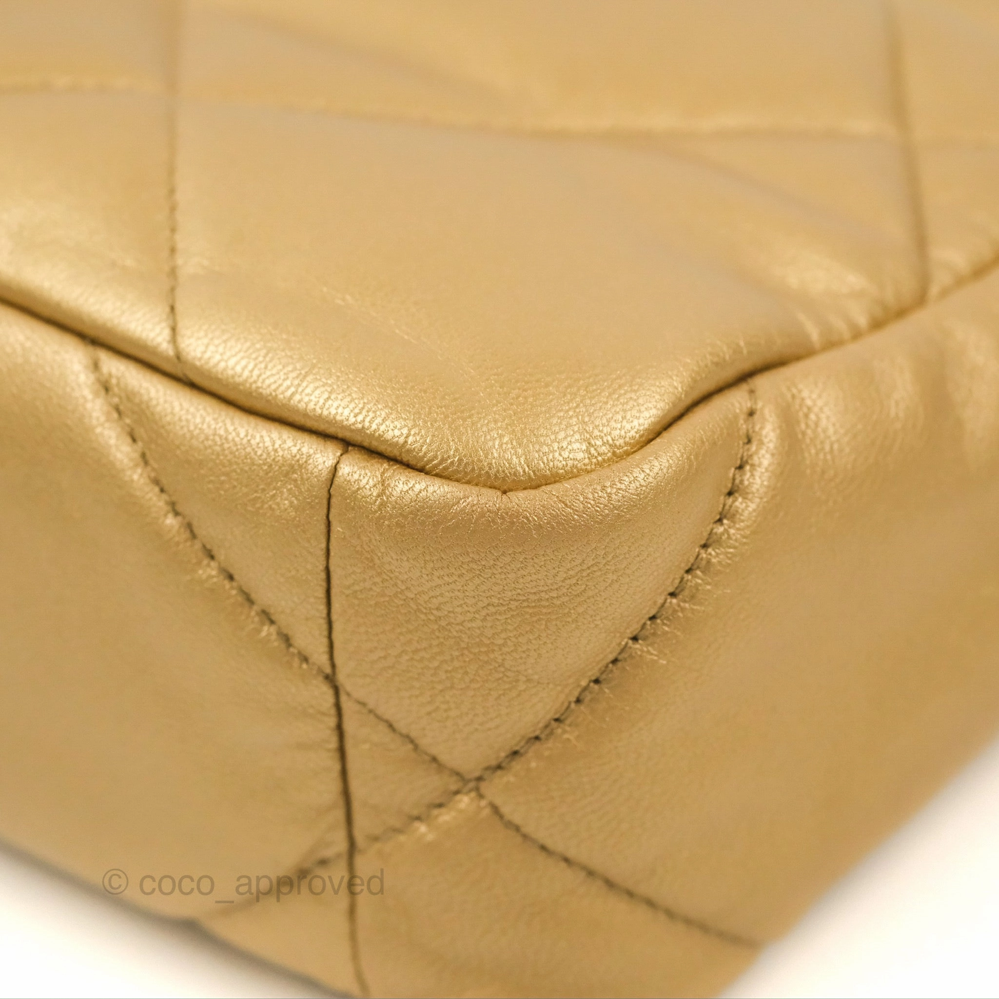 Chanel 19 Small Metallic Gold Lambskin Mixed Hardware