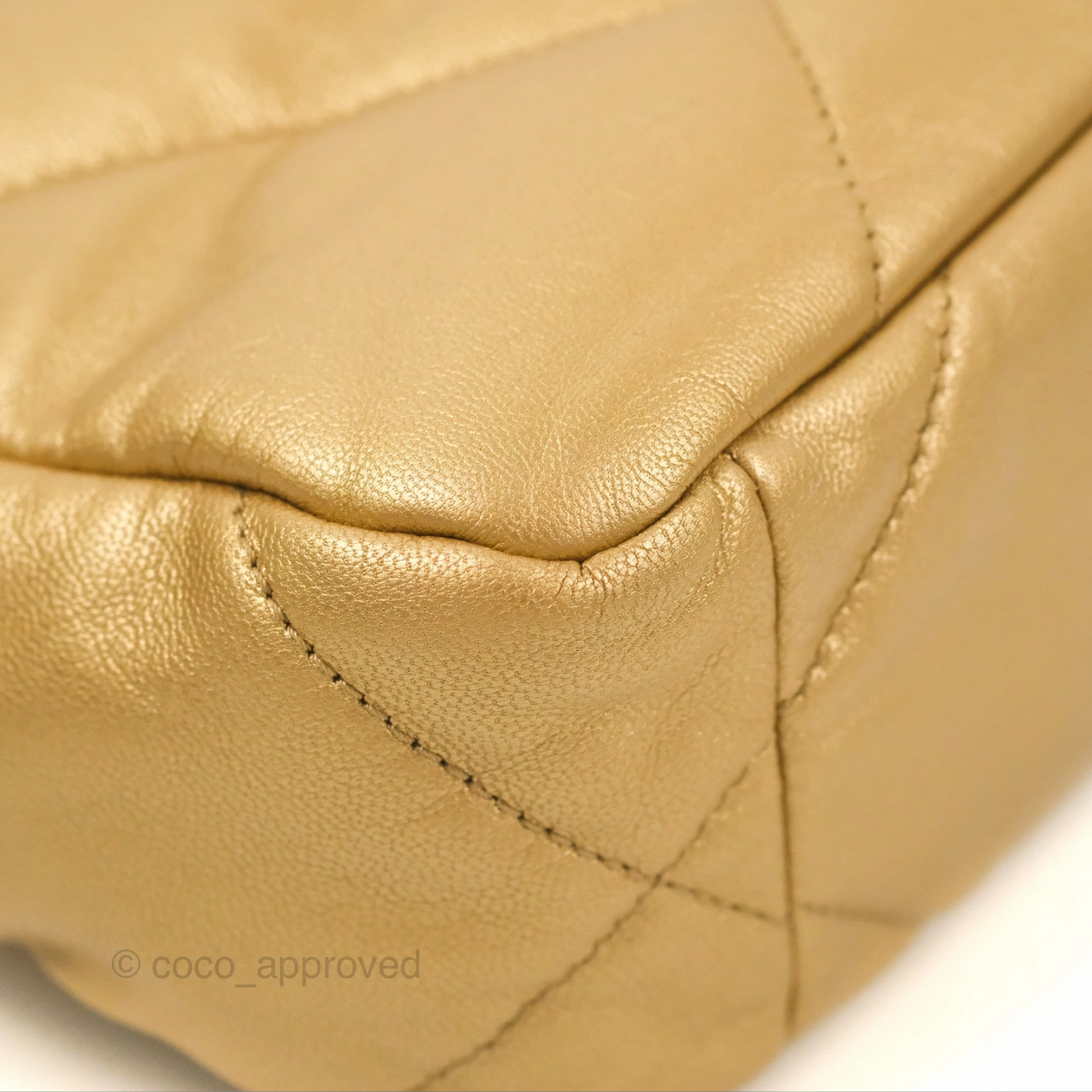 Chanel 19 Small Metallic Gold Lambskin Mixed Hardware