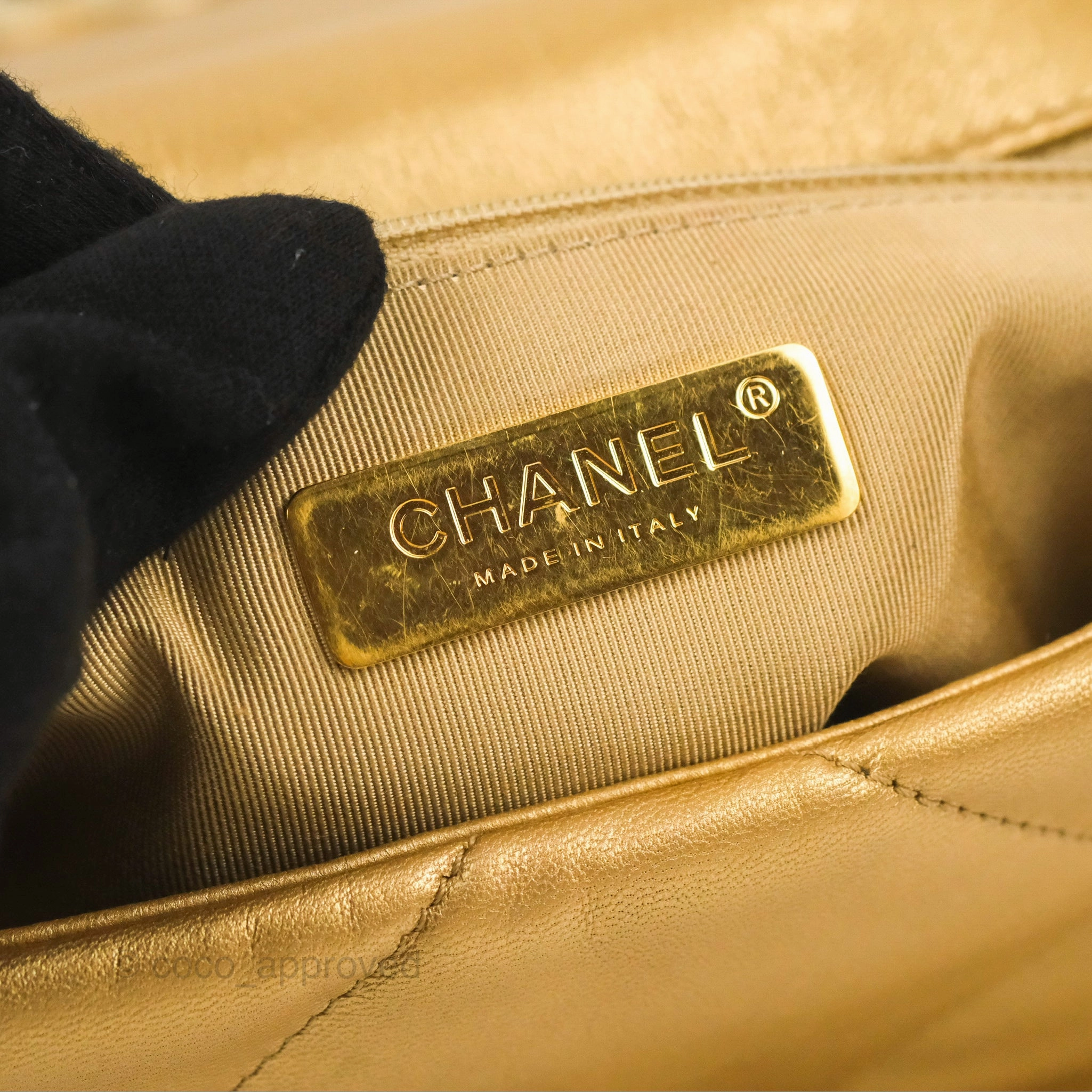 Chanel 19 Small Metallic Gold Lambskin Mixed Hardware
