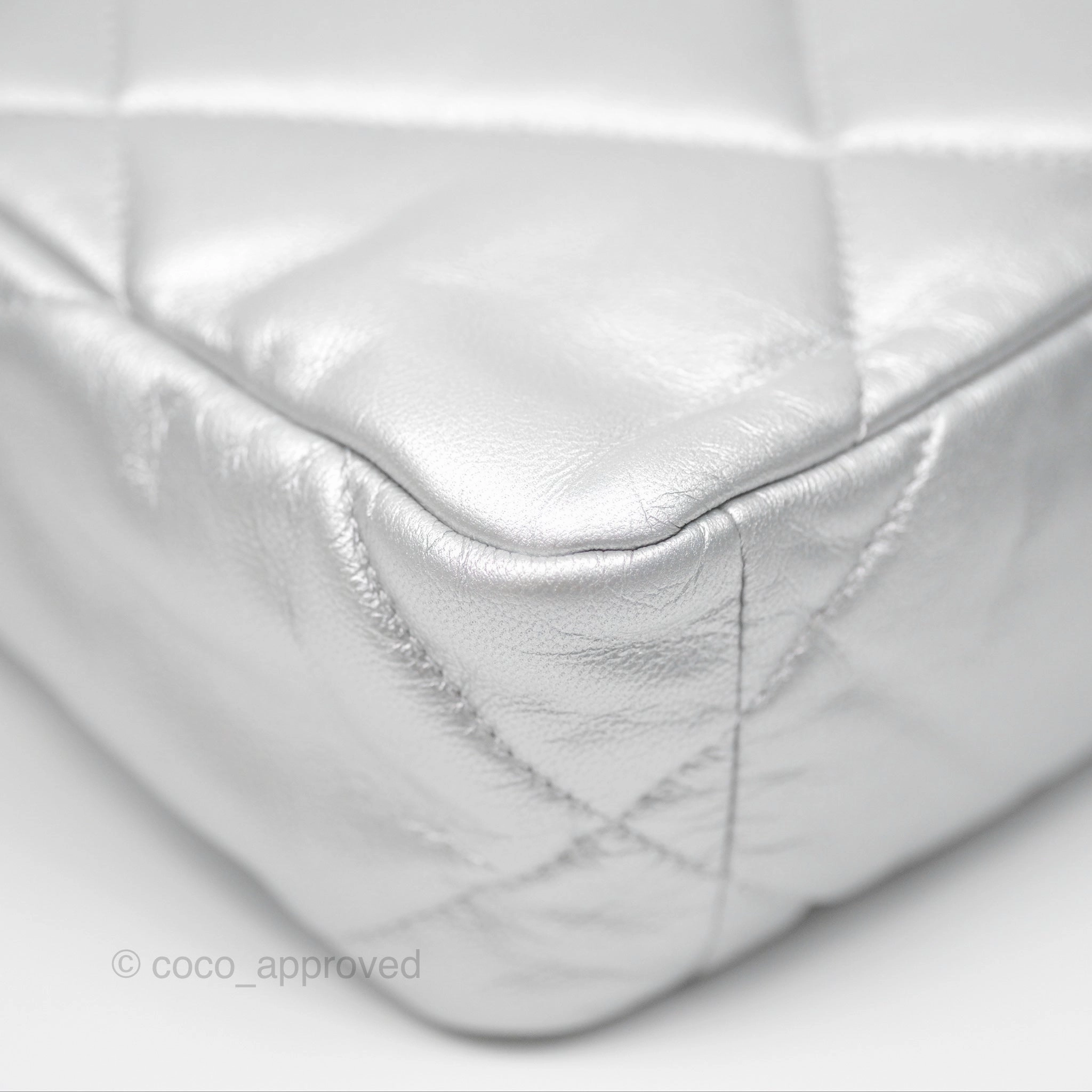 Chanel 19 Small Metallic Silver Goatskin Mixed Hardware