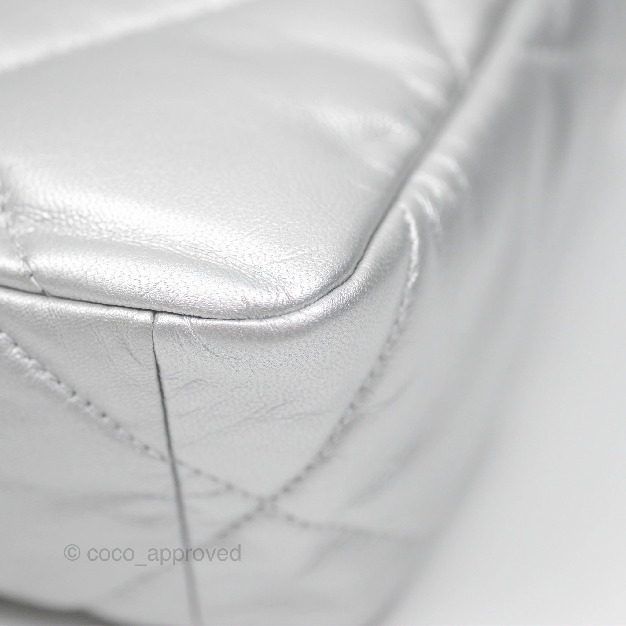 Chanel 19 Small Metallic Silver Goatskin Mixed Hardware