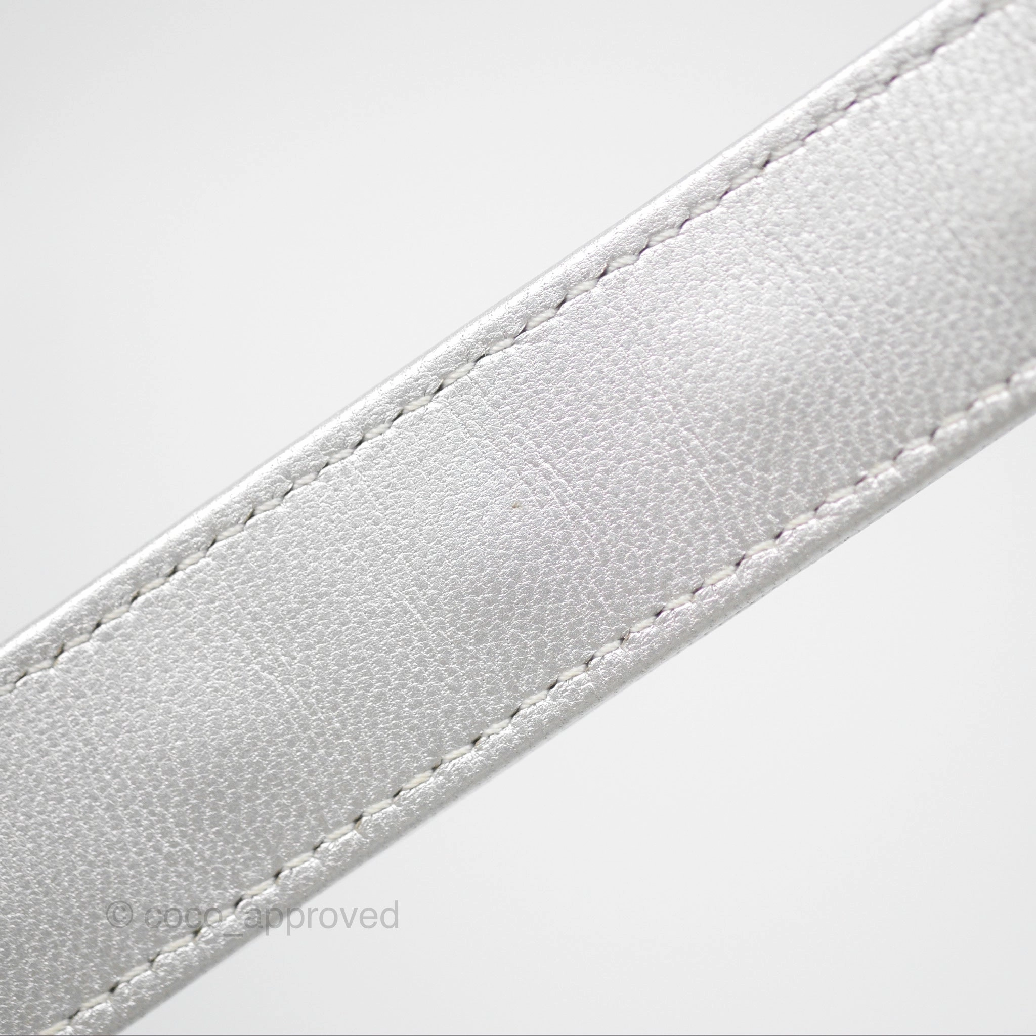 Chanel 19 Small Metallic Silver Goatskin Mixed Hardware