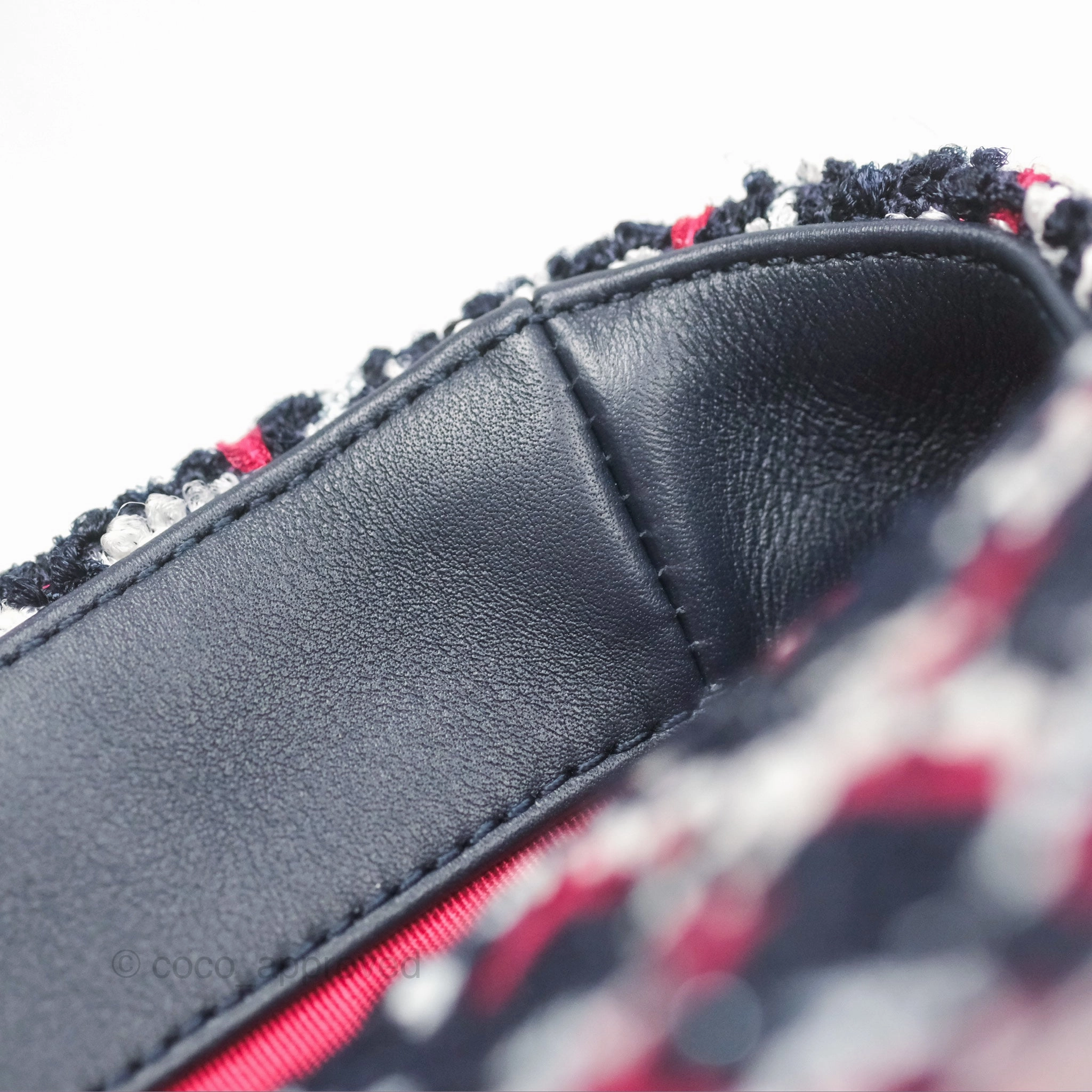 Chanel 19 Small Navy Grid Tweed Mixed Hardware