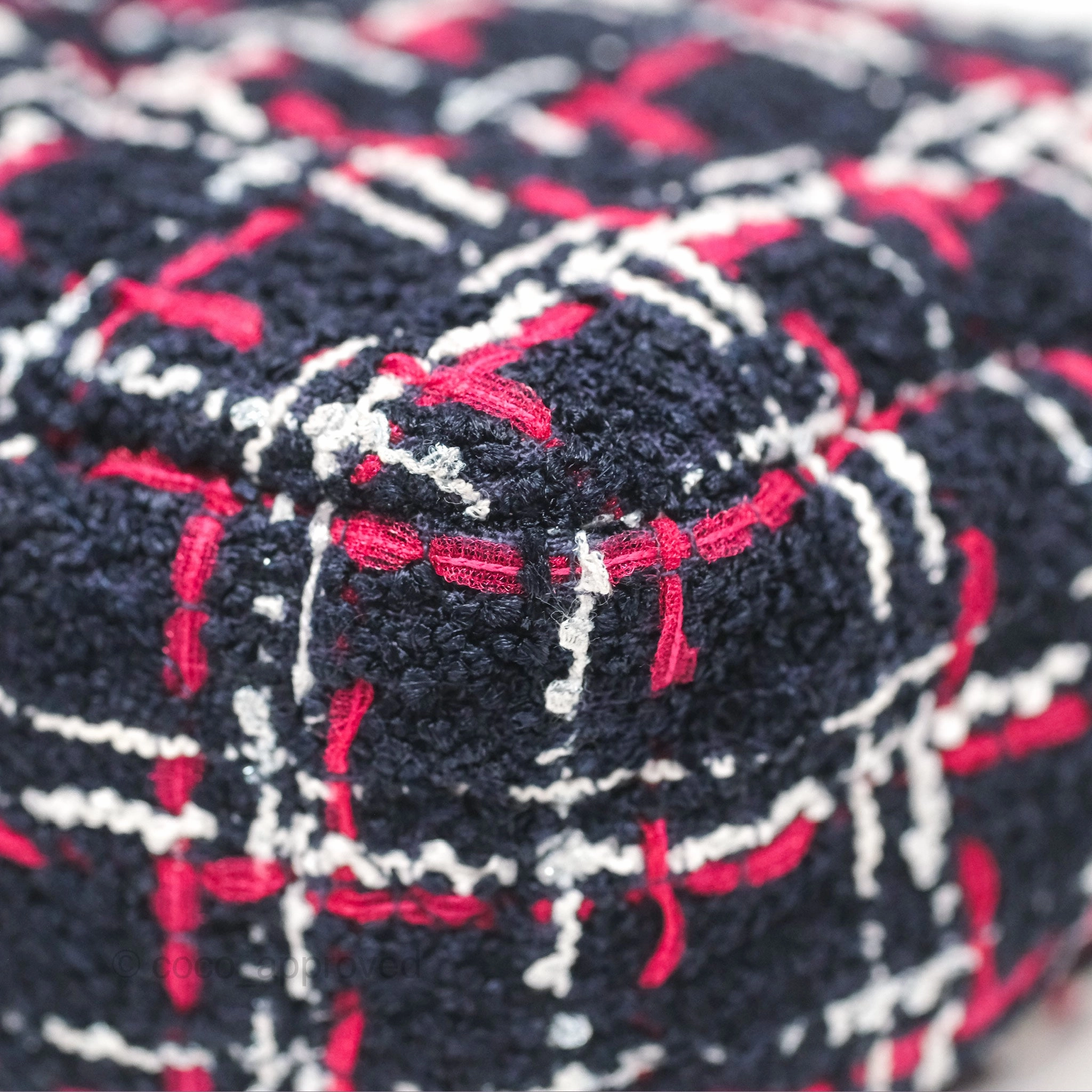 Chanel 19 Small Navy Grid Tweed Mixed Hardware