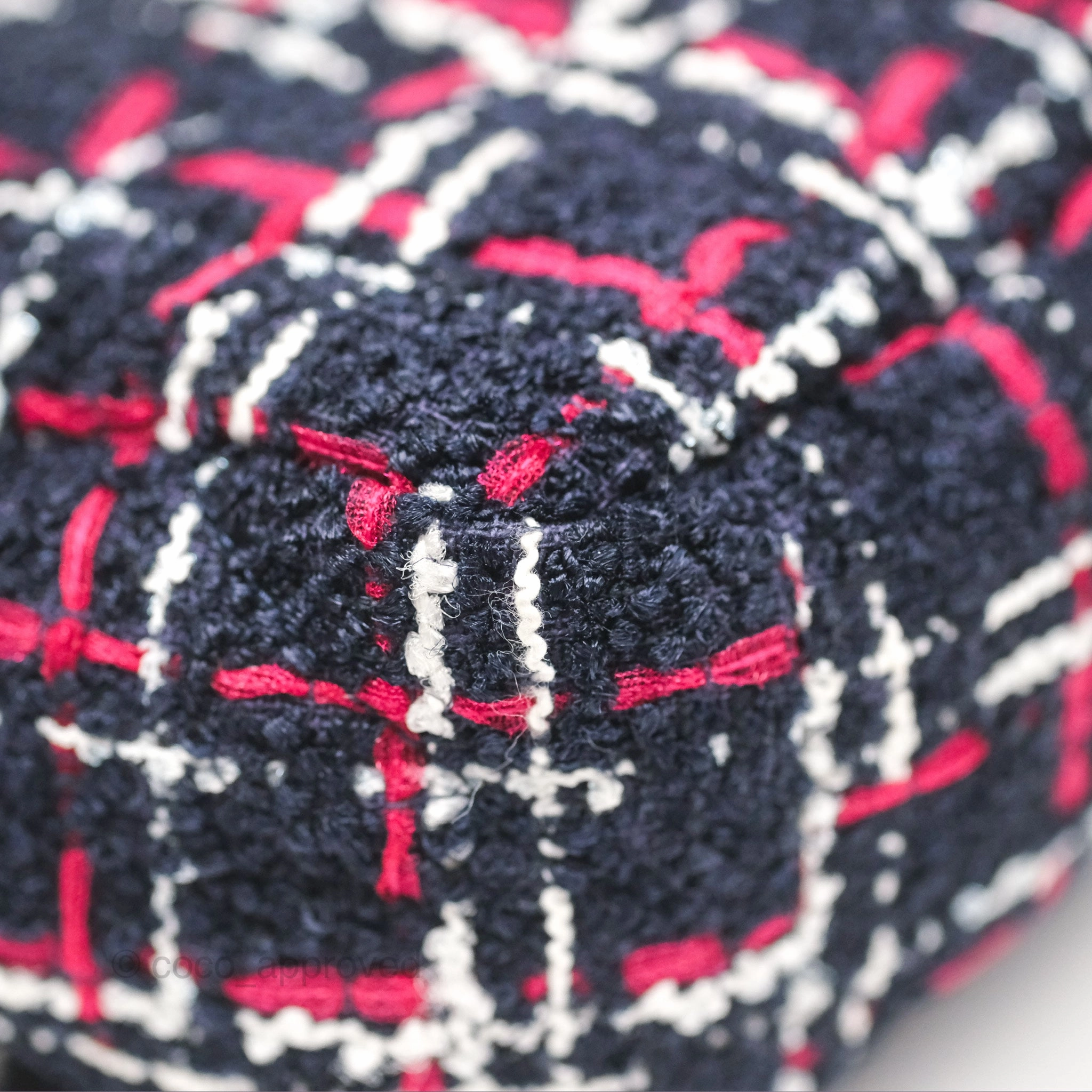 Chanel 19 Small Navy Grid Tweed Mixed Hardware