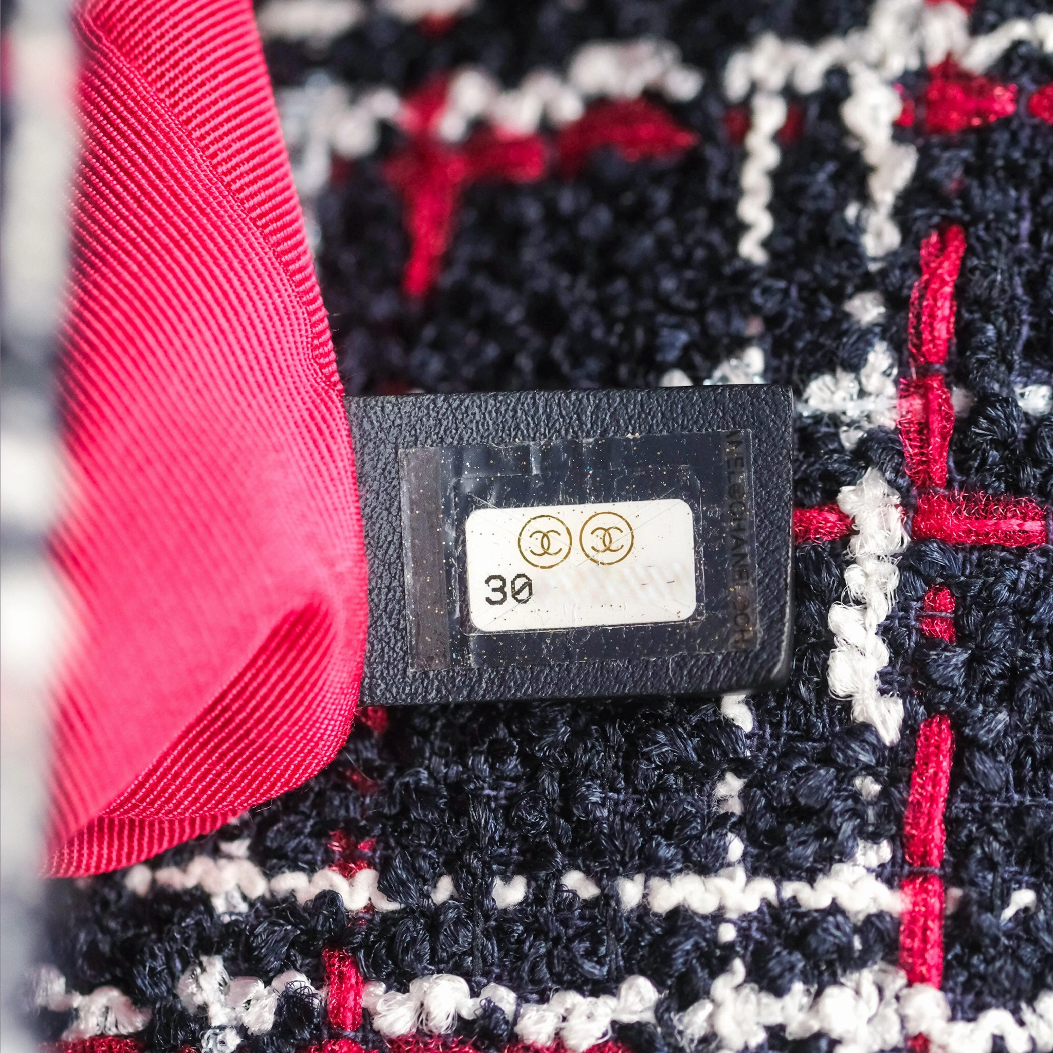 Chanel 19 Small Navy Grid Tweed Mixed Hardware