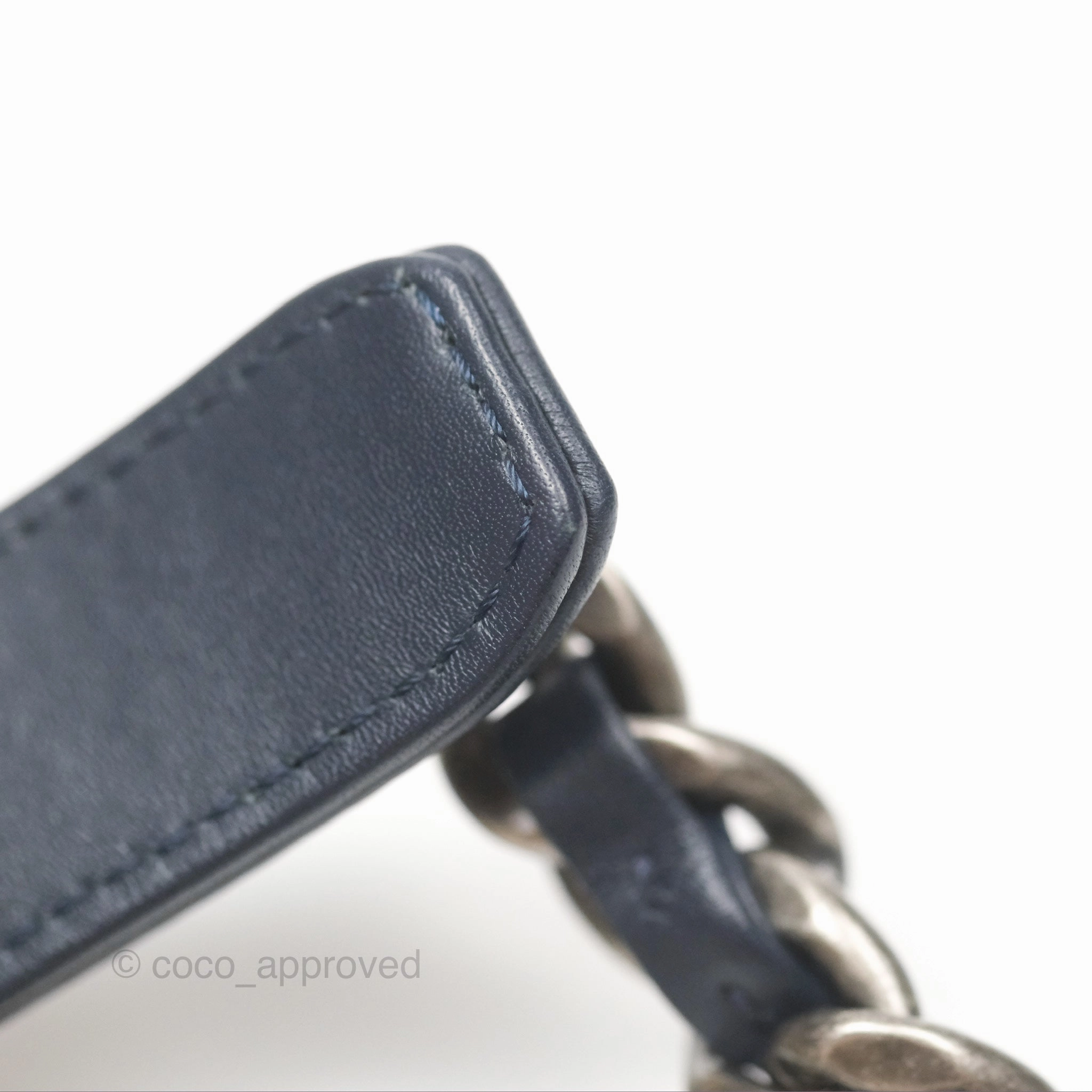 Chanel 19 Small Navy Grid Tweed Mixed Hardware