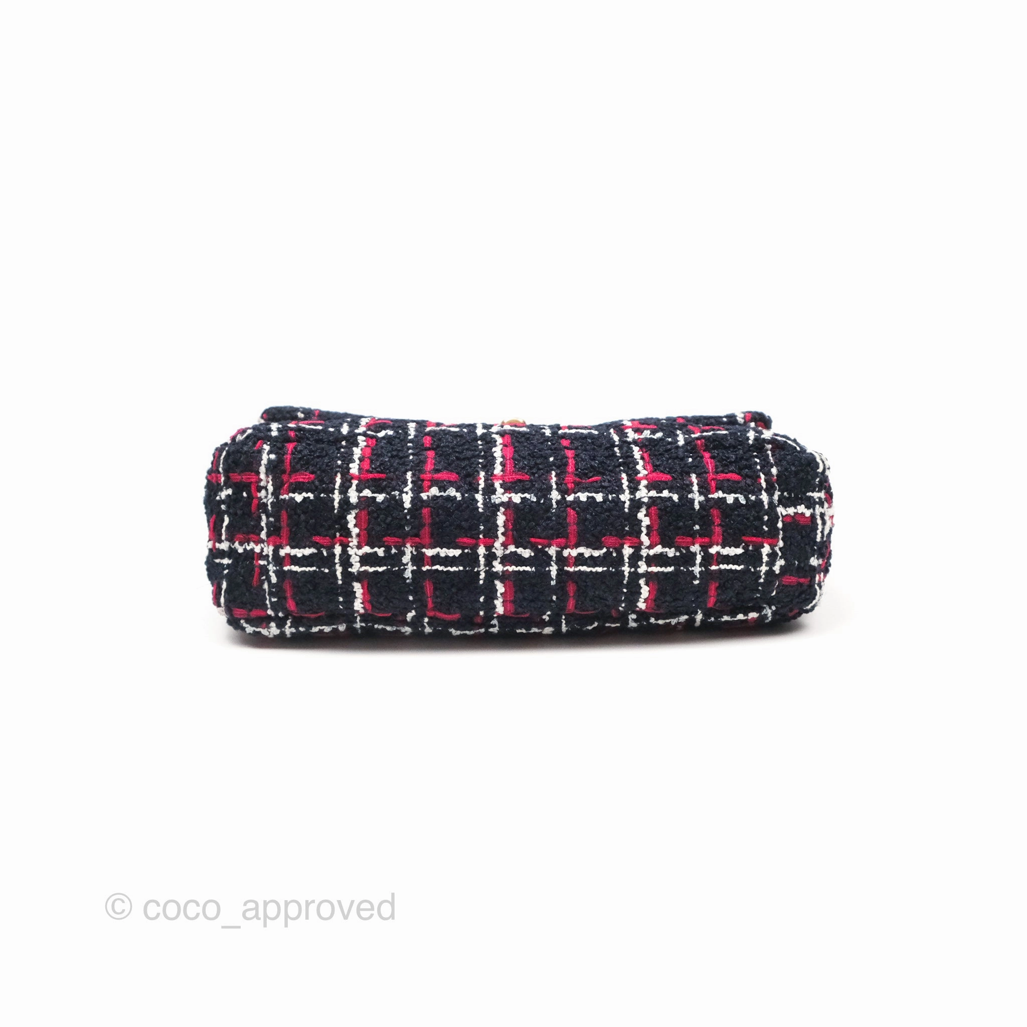 Chanel 19 Small Navy Grid Tweed Mixed Hardware
