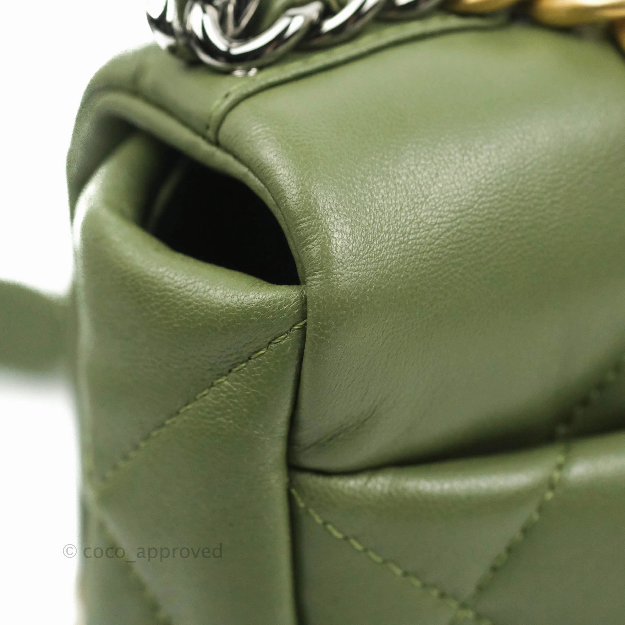 Chanel 19 Small Olive Green Mixed Hardware