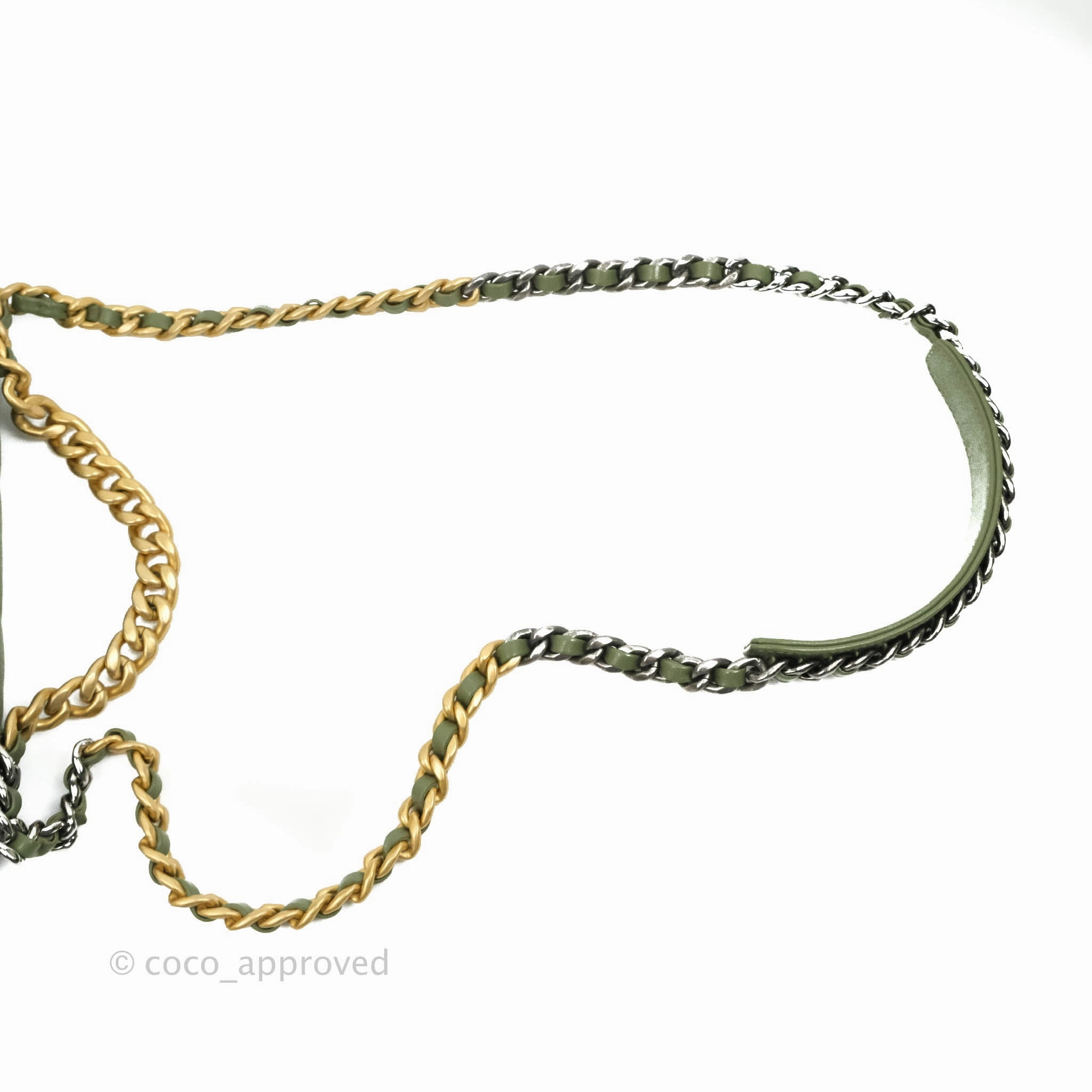 Chanel 19 Small Olive Green Mixed Hardware