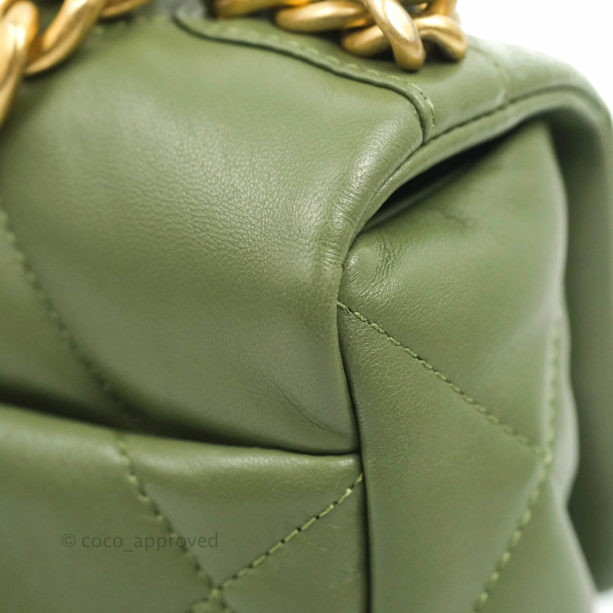Chanel 19 Small Olive Green Mixed Hardware