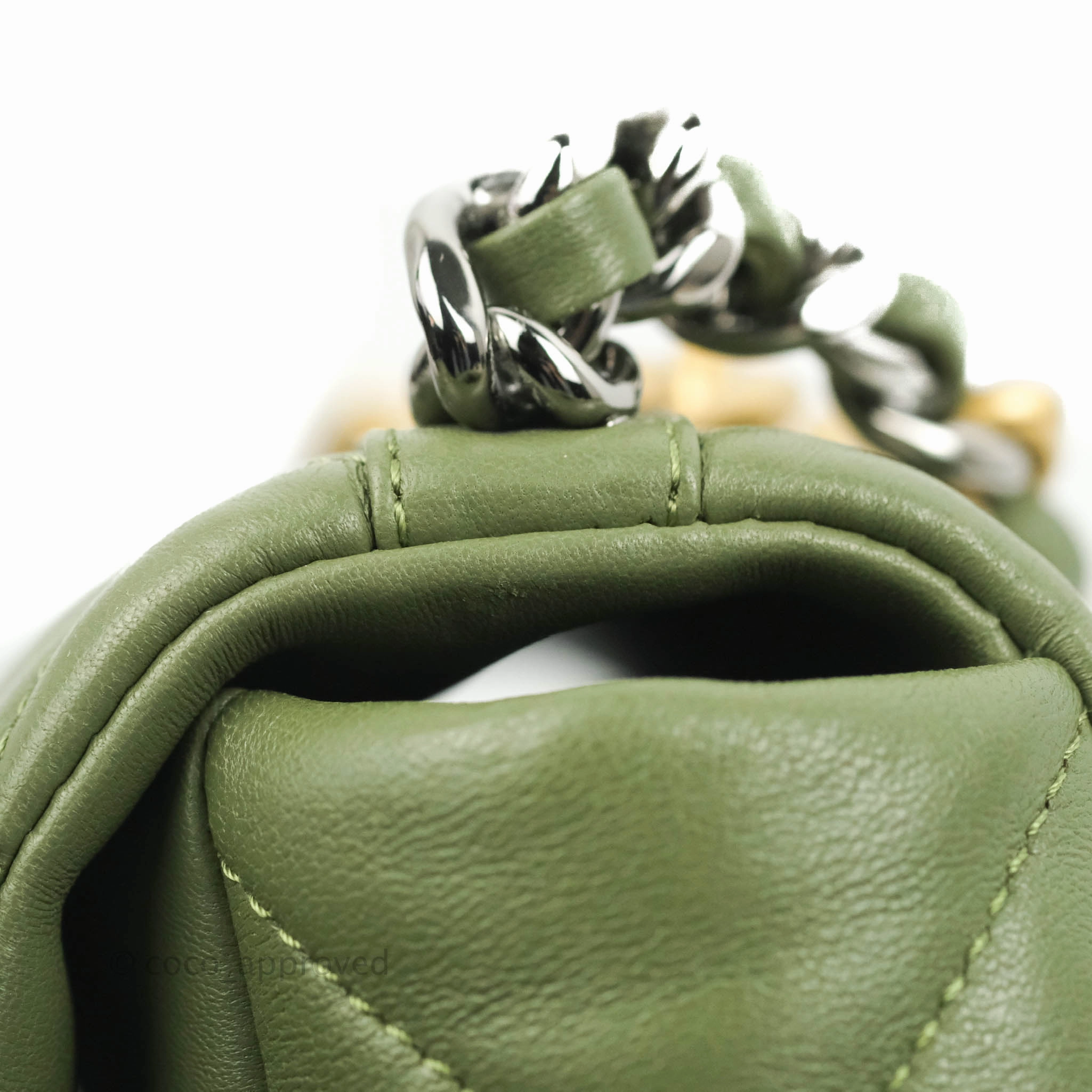 Chanel 19 Small Olive Green Mixed Hardware