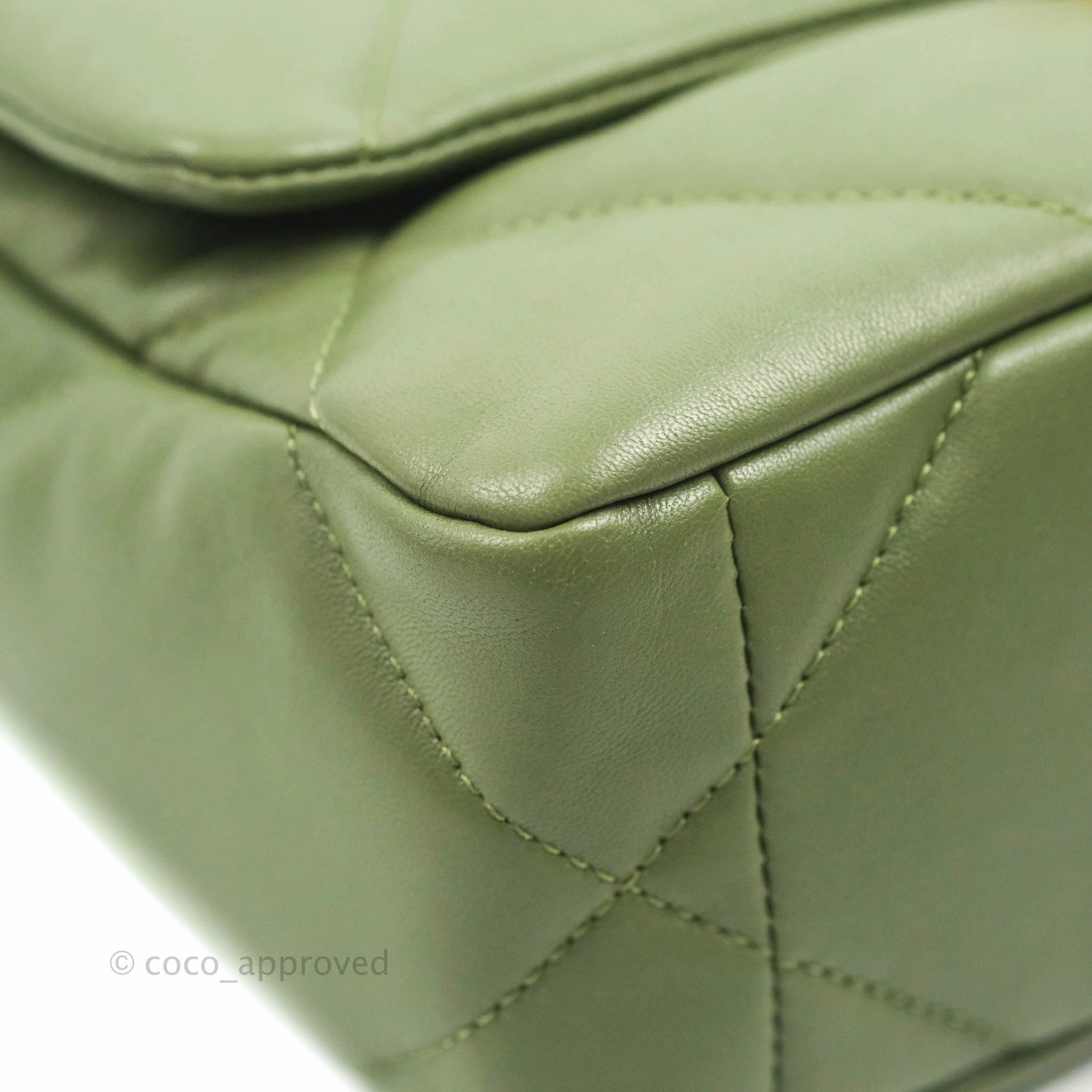 Chanel 19 Small Olive Green Mixed Hardware